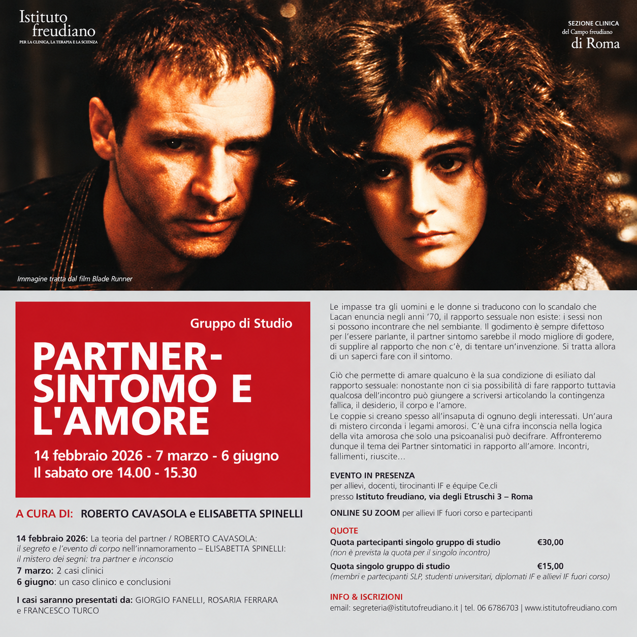 19.9.26 – Partner-sintomo e l'amore (Gruppo di studio, Istituto freudiano di Roma)