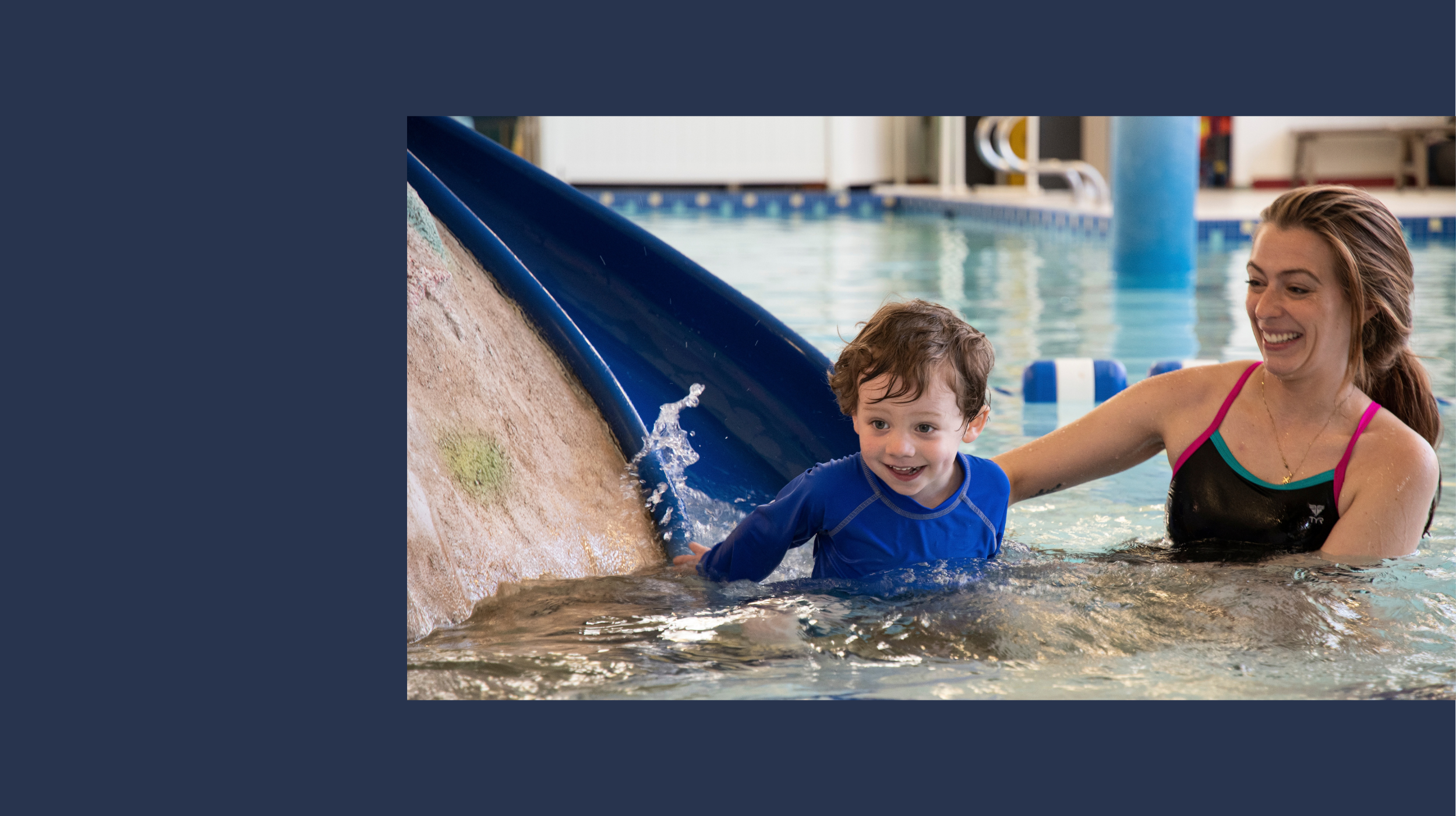 Parent and child in pool