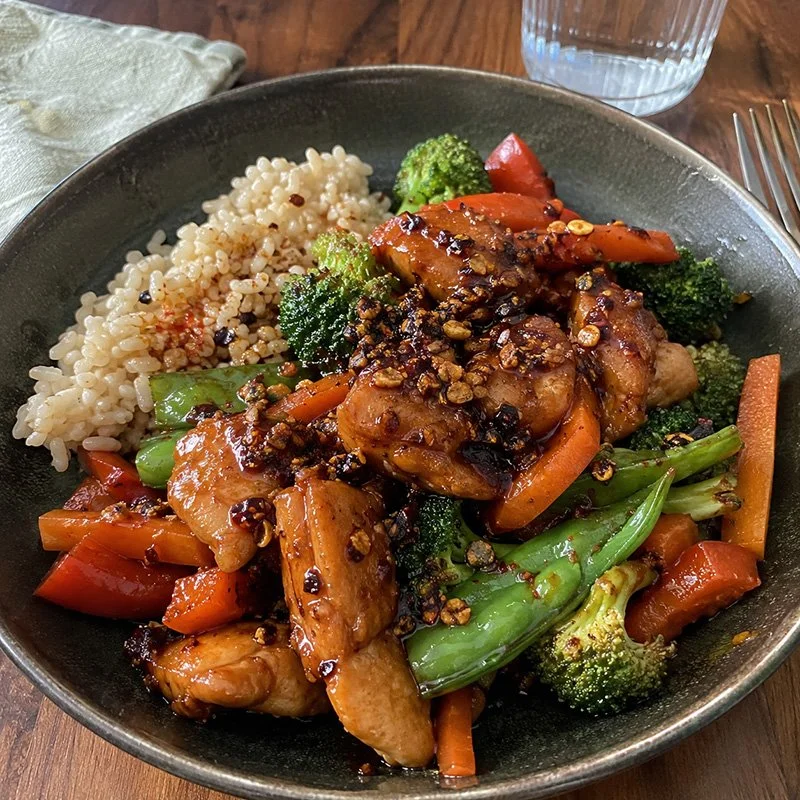 Healthy Spicy Chicken Teriyaki with Chili Crisp