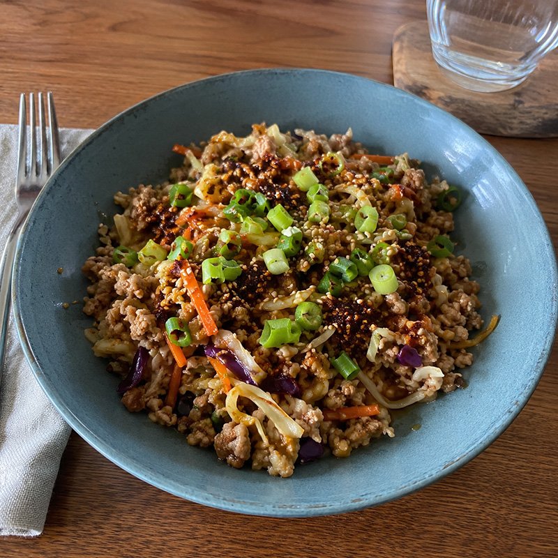 Healthy Egg Roll Bowl with Chili Crisp