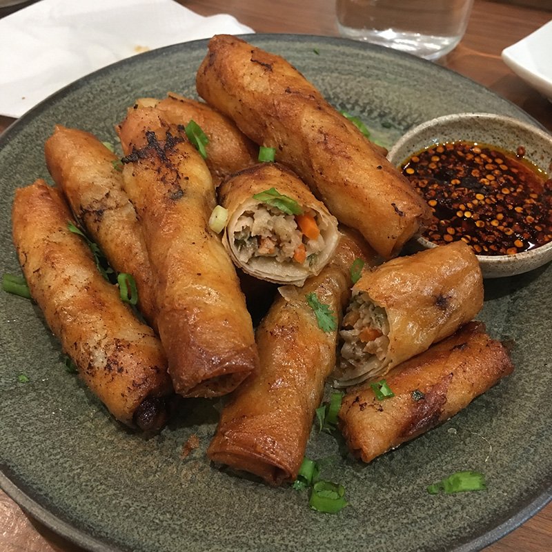 Healthy Lumpia with Chili Crisp