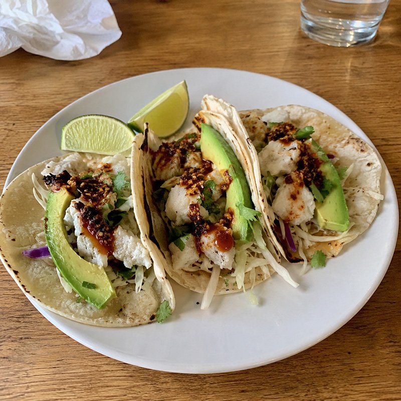 Healthy Fish Tacos with Chili Crisp