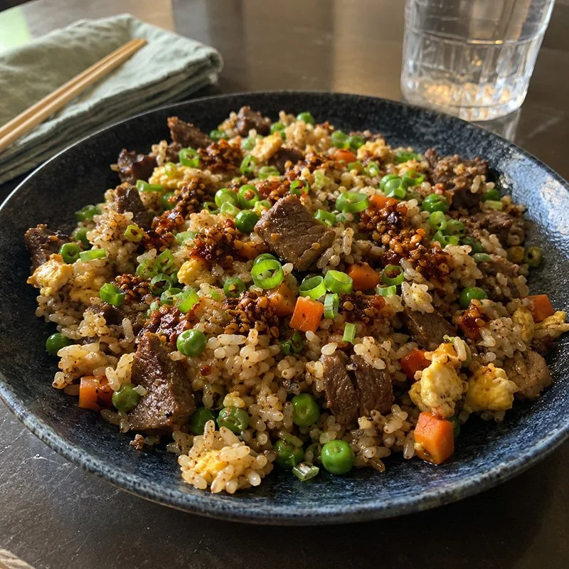 Healthy Beef Fried Rice with Chili Crisp