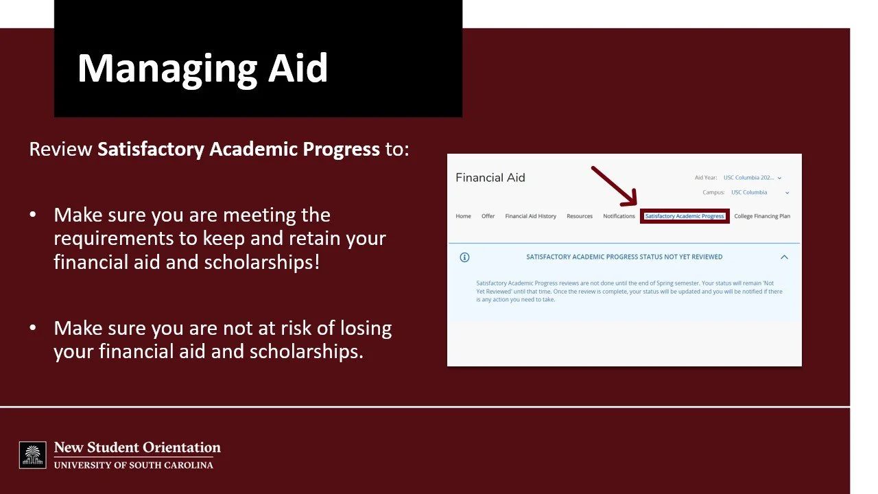 University of South Carolina Office of Student Financial Aid and Scholarships Slideshow | 2025