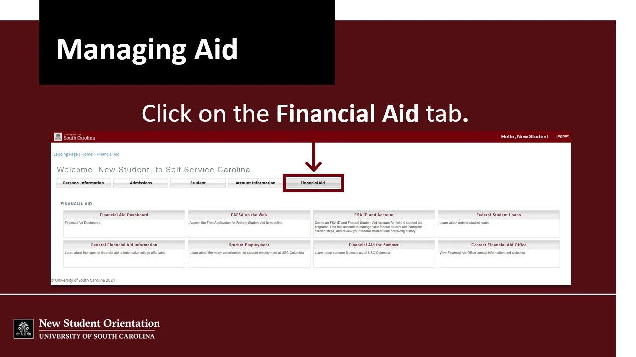 University of South Carolina Office of Student Financial Aid and Scholarships Slideshow | 2025