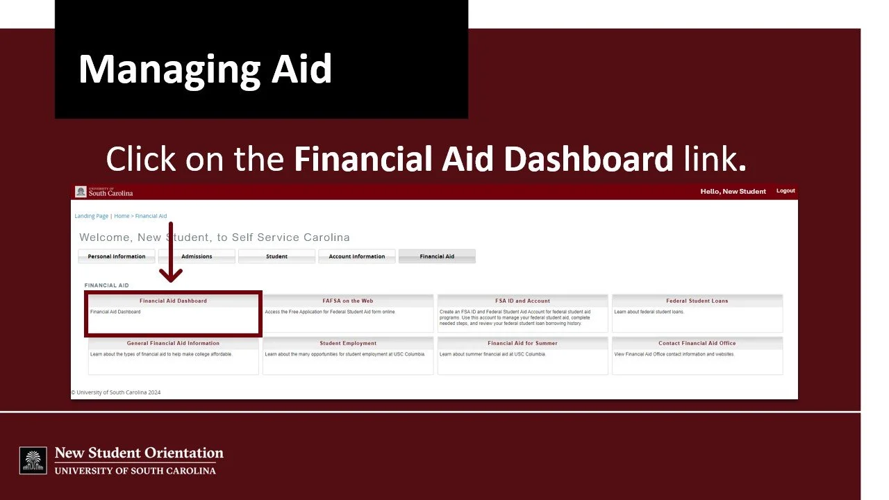 University of South Carolina Office of Student Financial Aid and Scholarships Slideshow | 2025