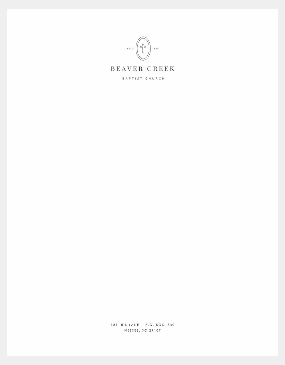 Beaver Creek Baptist Church Letterhead Design | May 2022