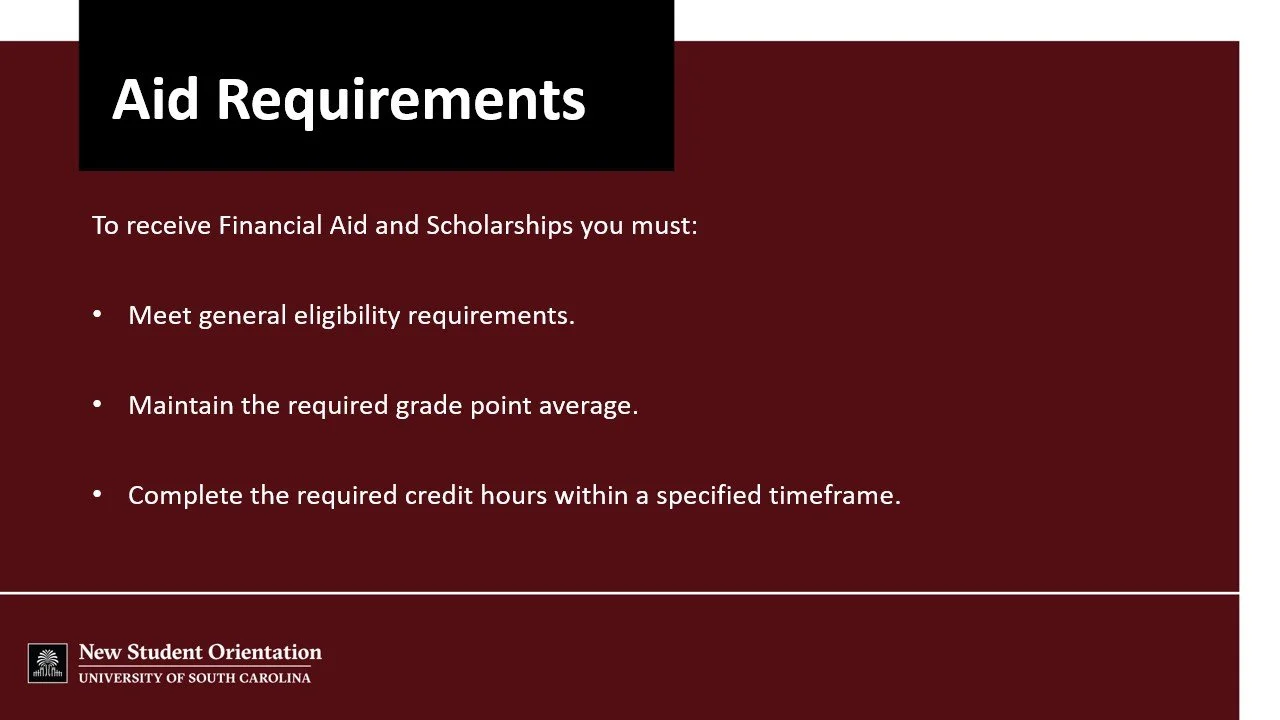University of South Carolina Office of Student Financial Aid and Scholarships Slideshow | 2025