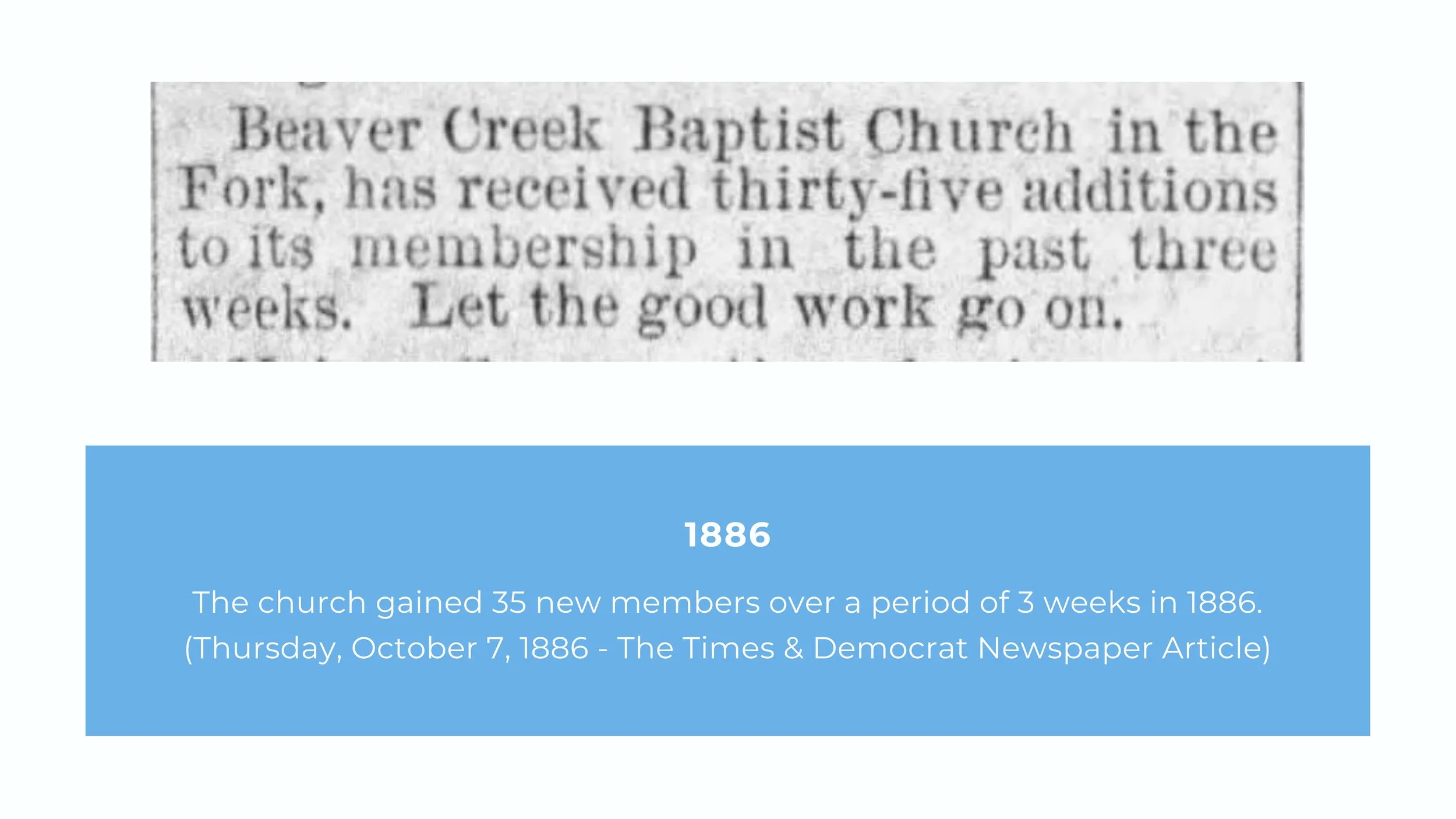 Beaver Creek Baptist Church History Presentation | May 2023