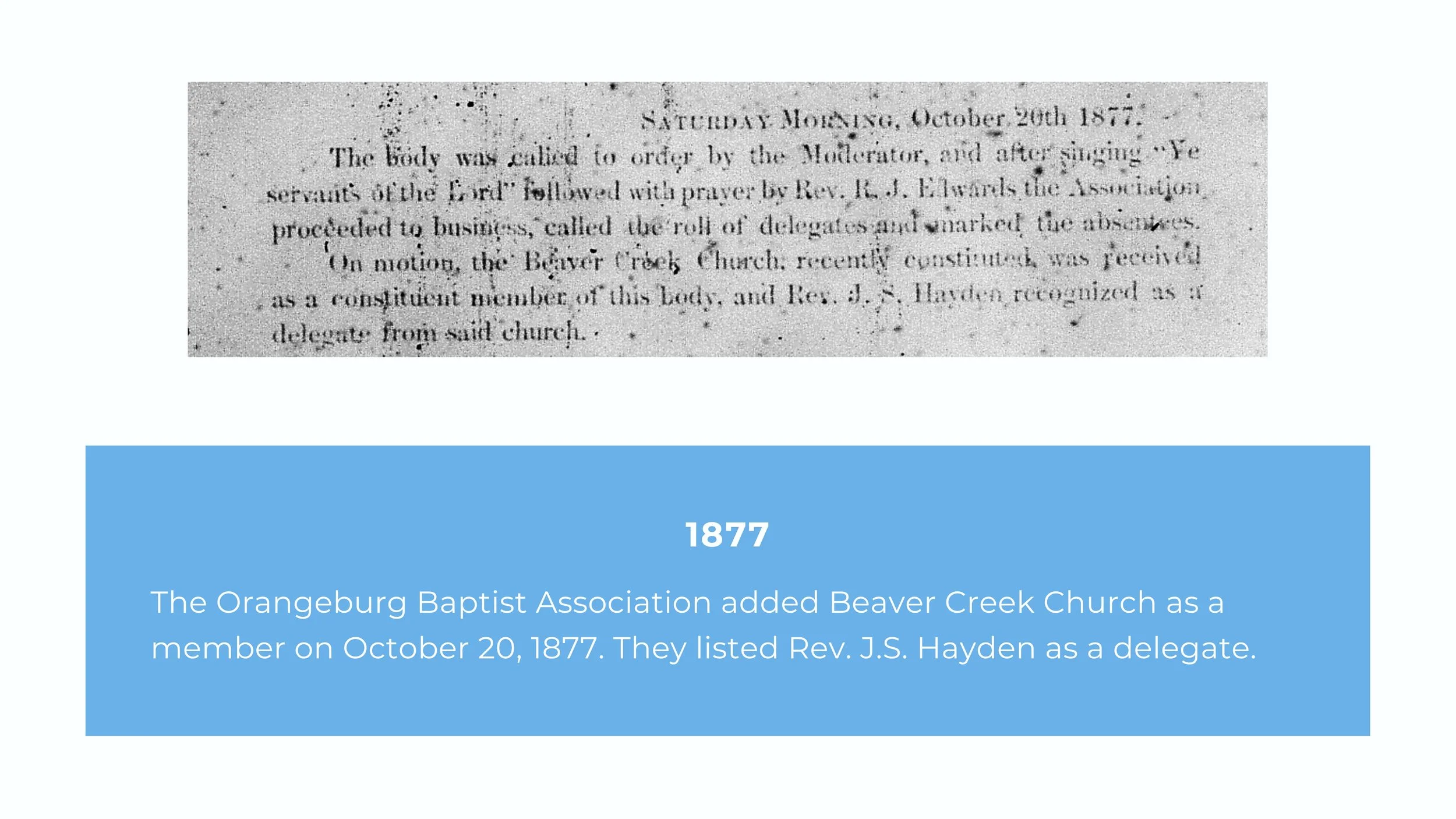 Beaver Creek Baptist Church Presentation | May 202Beaver Creek Baptist Church History Presentation | May 20233
