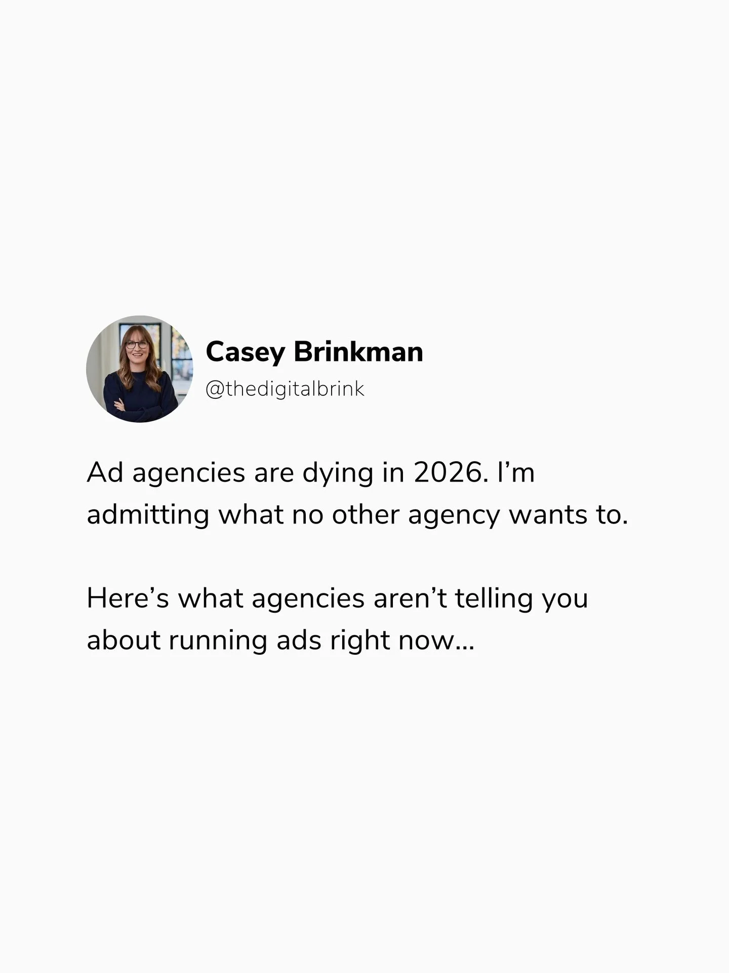 If your agency keeps blaming the algorithm and they&rsquo;re still running dynamic carousels and ugly static images&hellip;fire &lsquo;em.

Christian-led brands don&rsquo;t need agencies to run their ads. Honestly, you can do that on your own. What y