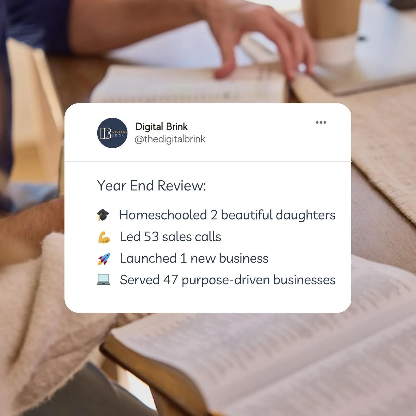 On paper, 2025 was not a successful year.

We lost nearly 70% of our clientele in Q1.

We were in the red for 3/4 of the year.

The math wasn&rsquo;t mathing.

BUT GOD

He had big plans.

When we fully surrendered our ideas to His, everything changed