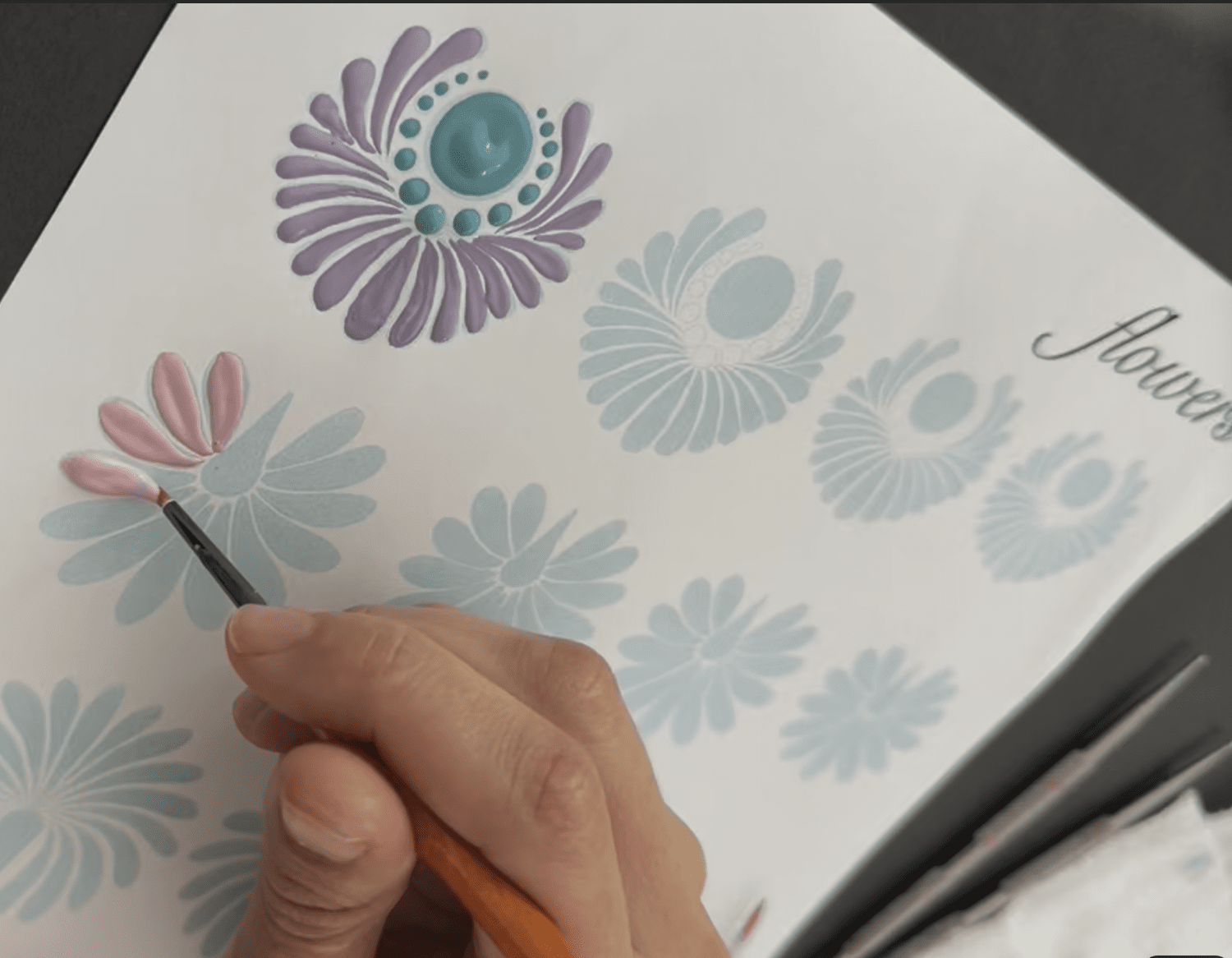 Brushstroke mandala dot art