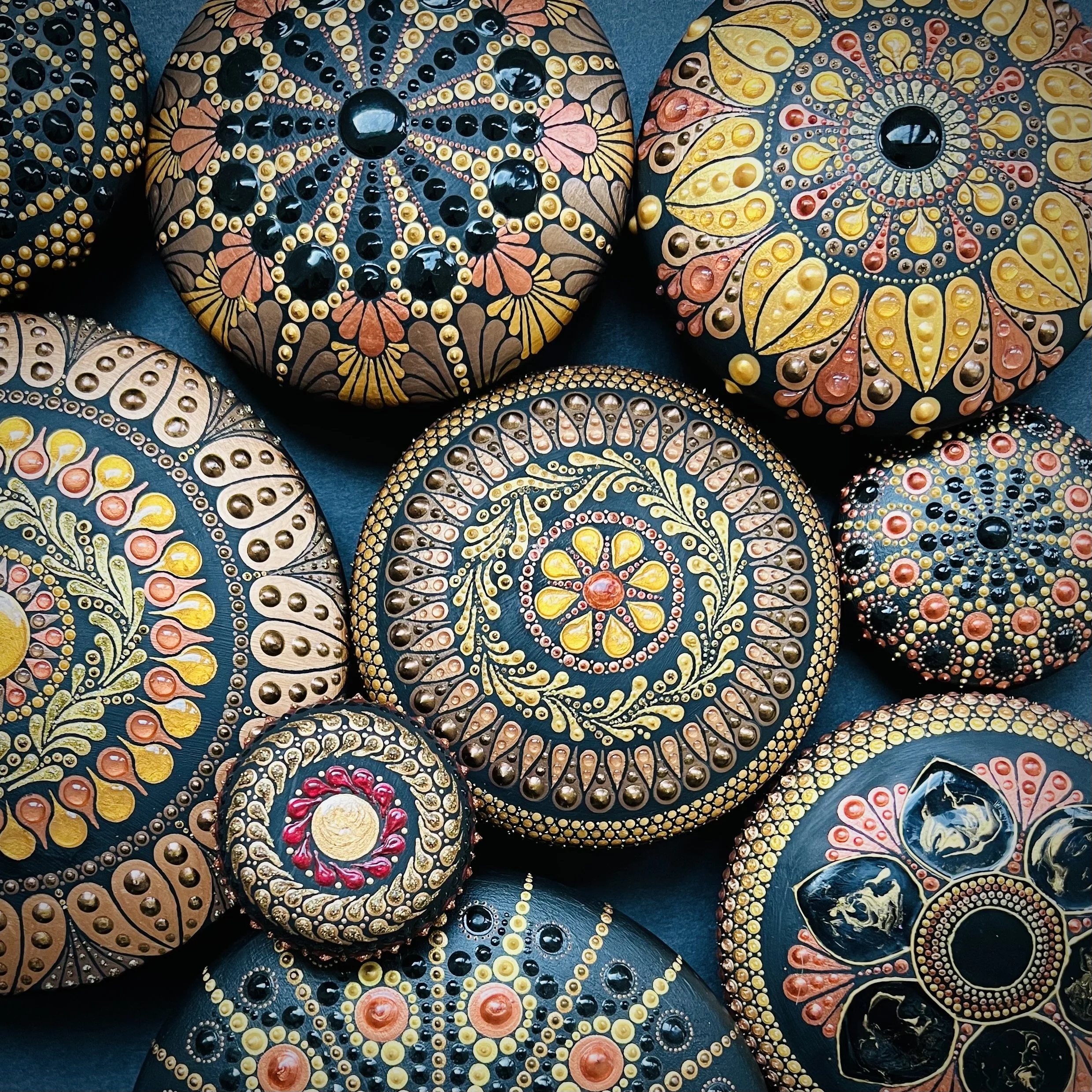 Intricate dot art elements