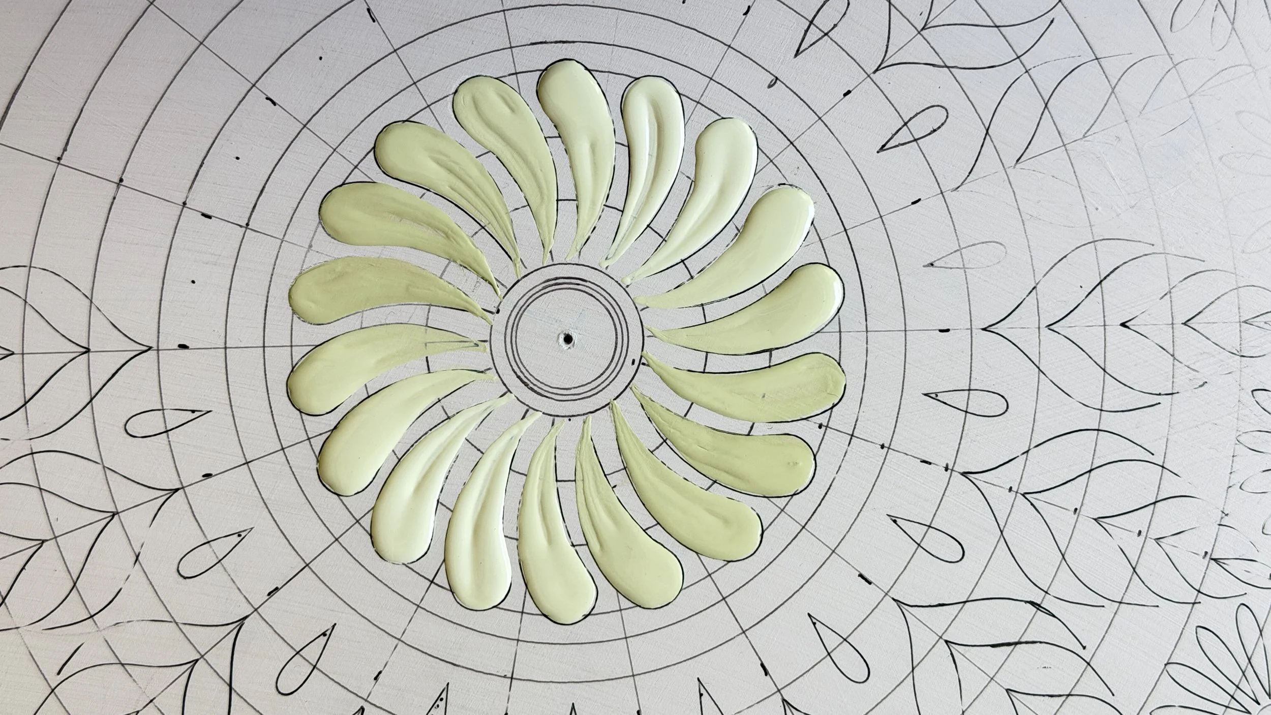 Detail work in progress on a mandala