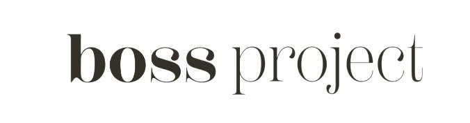 "boss project" text logo in black font on a light background