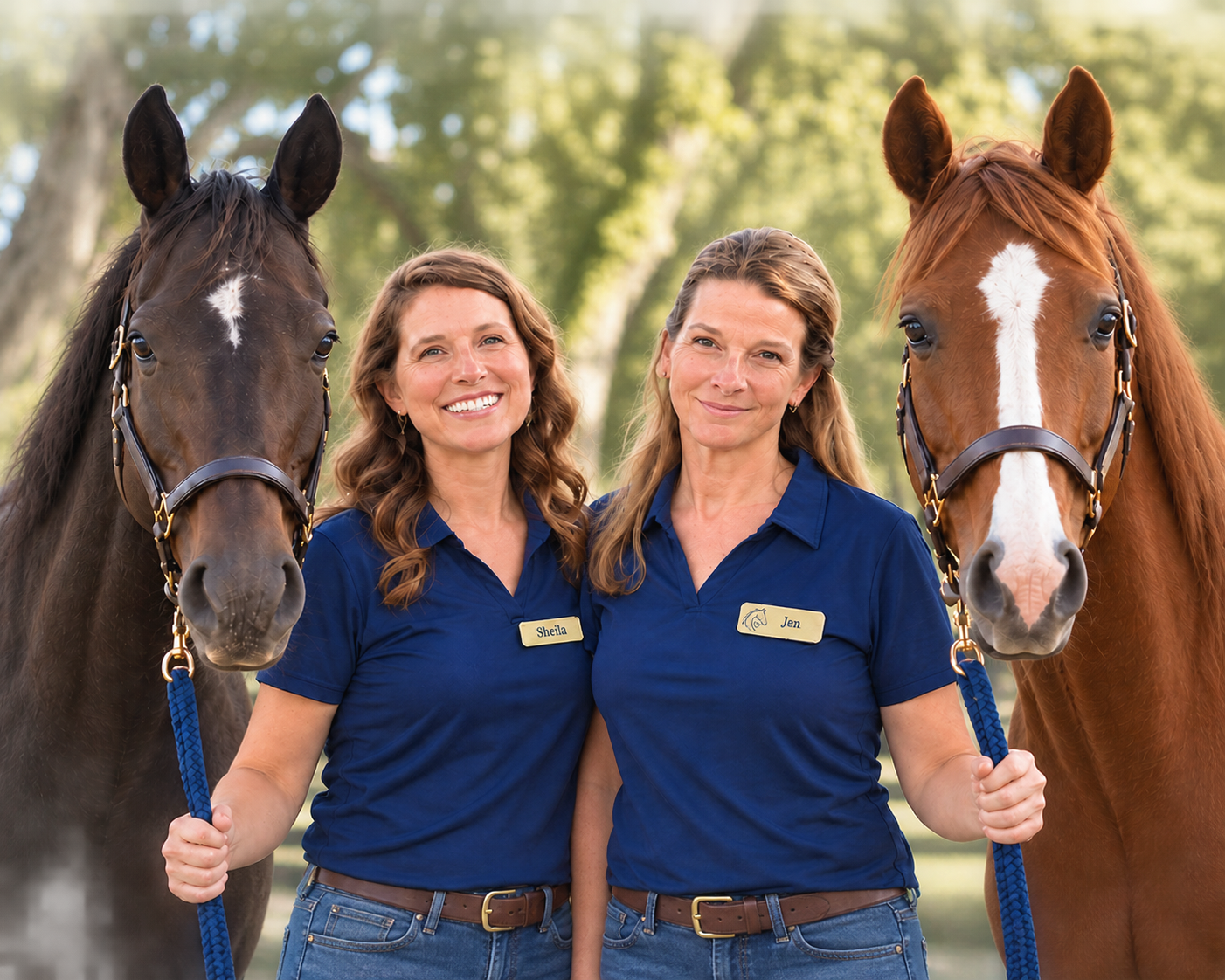 Jen Gagne and Sheila Tucker at Stable Nights Equine-Assisted Workshops Moss Creek Equestrian Center Hilton Head Island, South Carolina