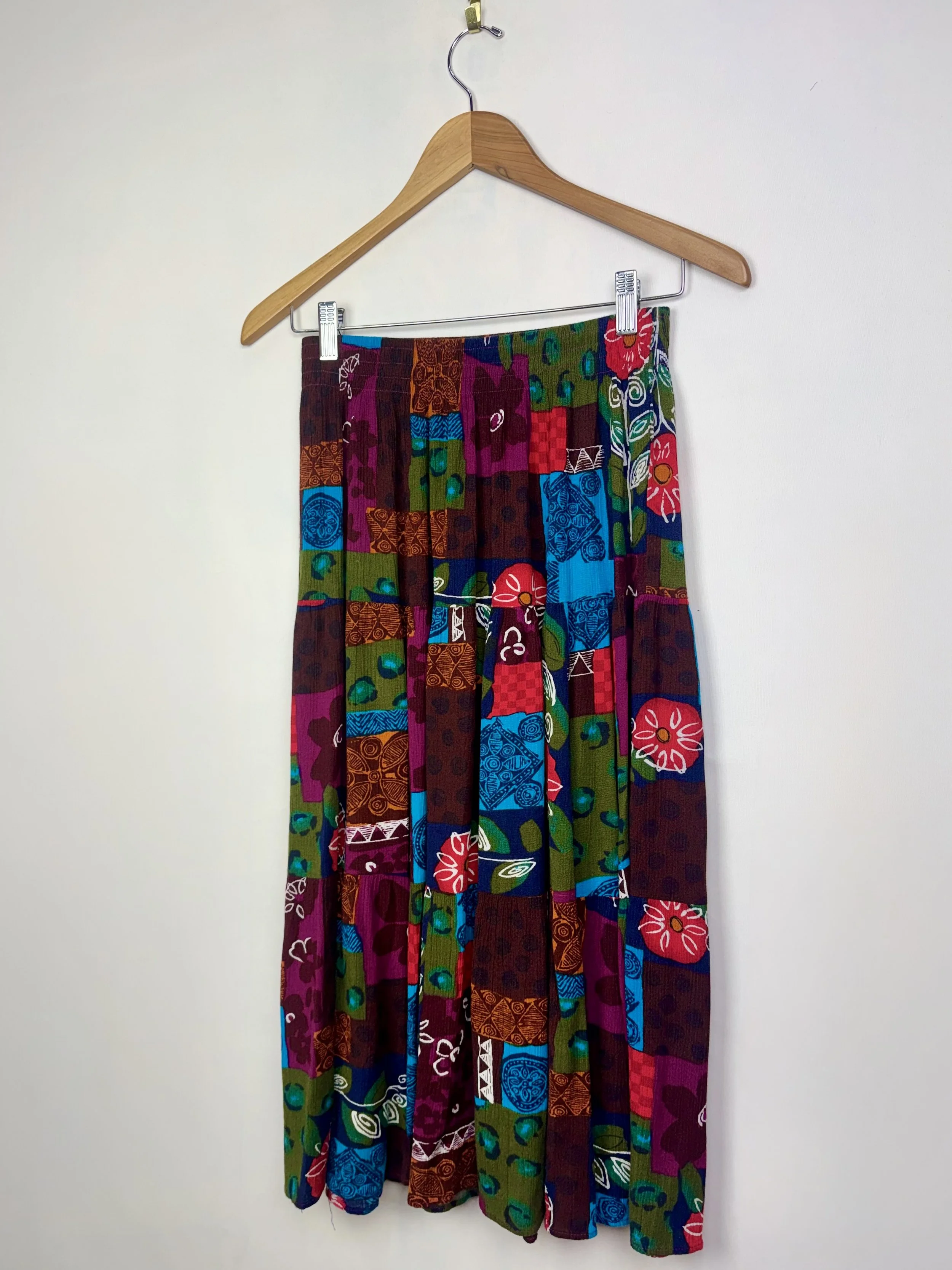 Vintage Fritzi Patchwork Maxi Skirt (S)