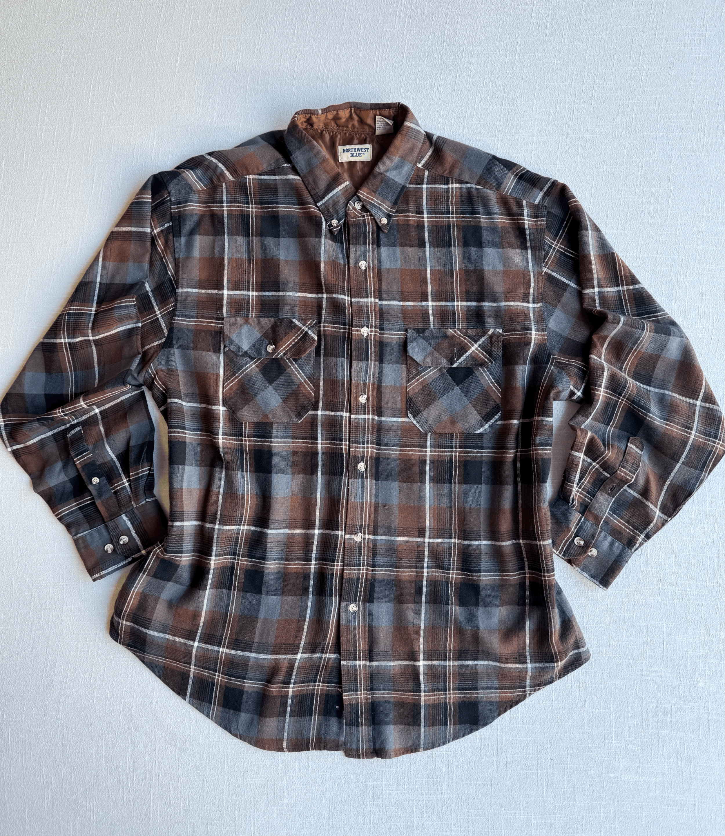 1990's Northwest Blue Flannel Shirt (XL-2XL)