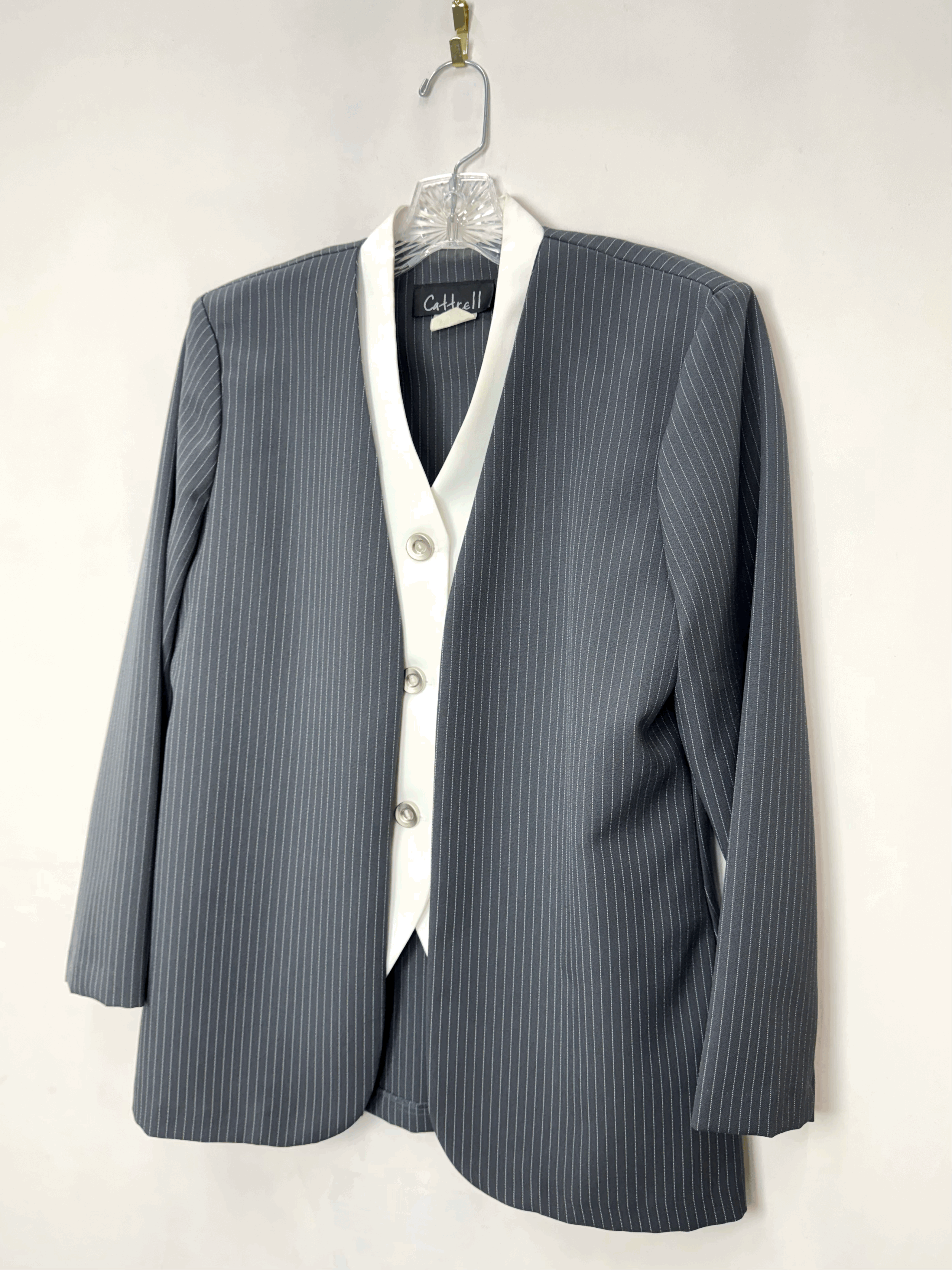 1980's Cattrell Pinstripe Pantsuit Set (XS/S)