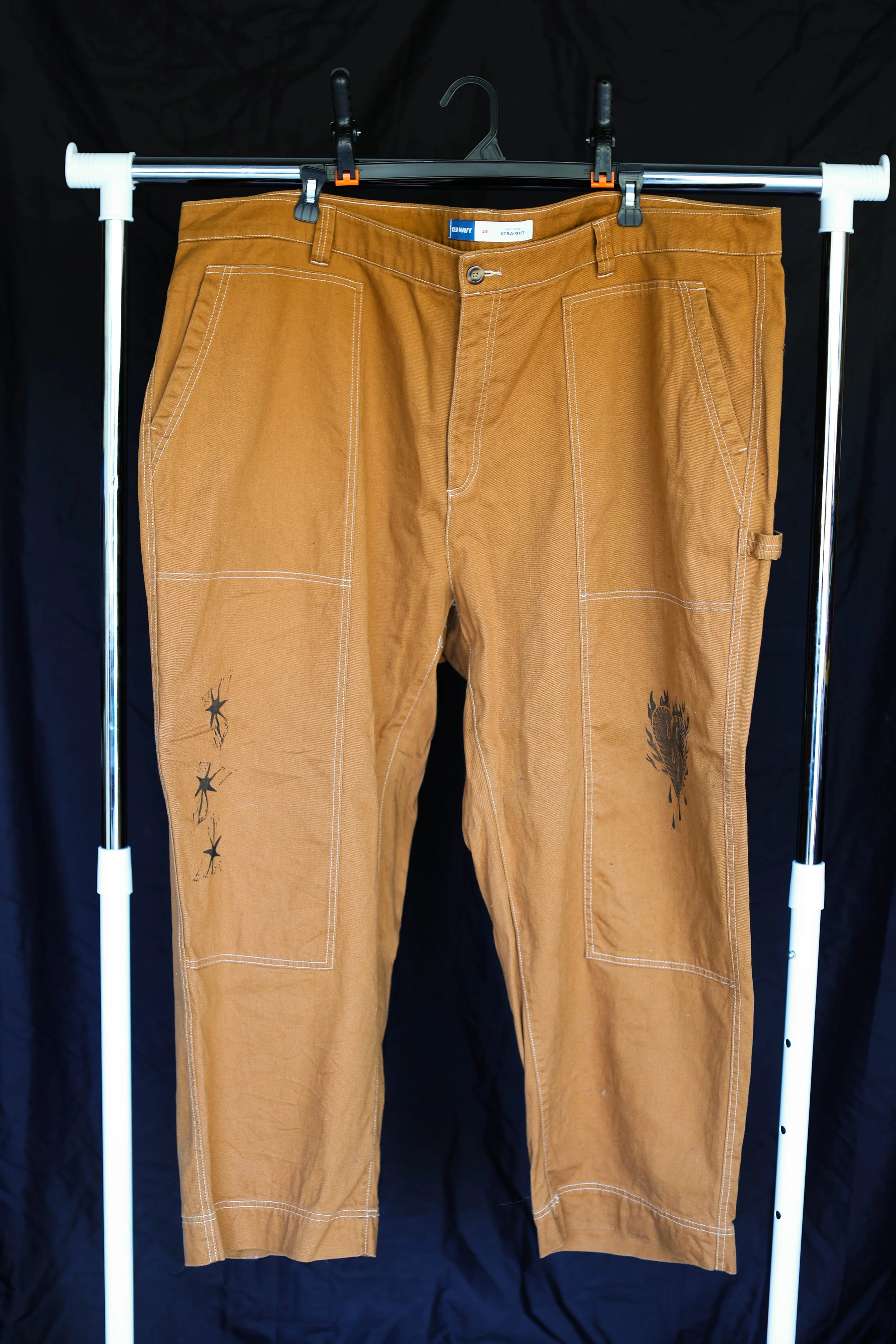 Block-Printed Old Navy Cargo Pants (3XL)