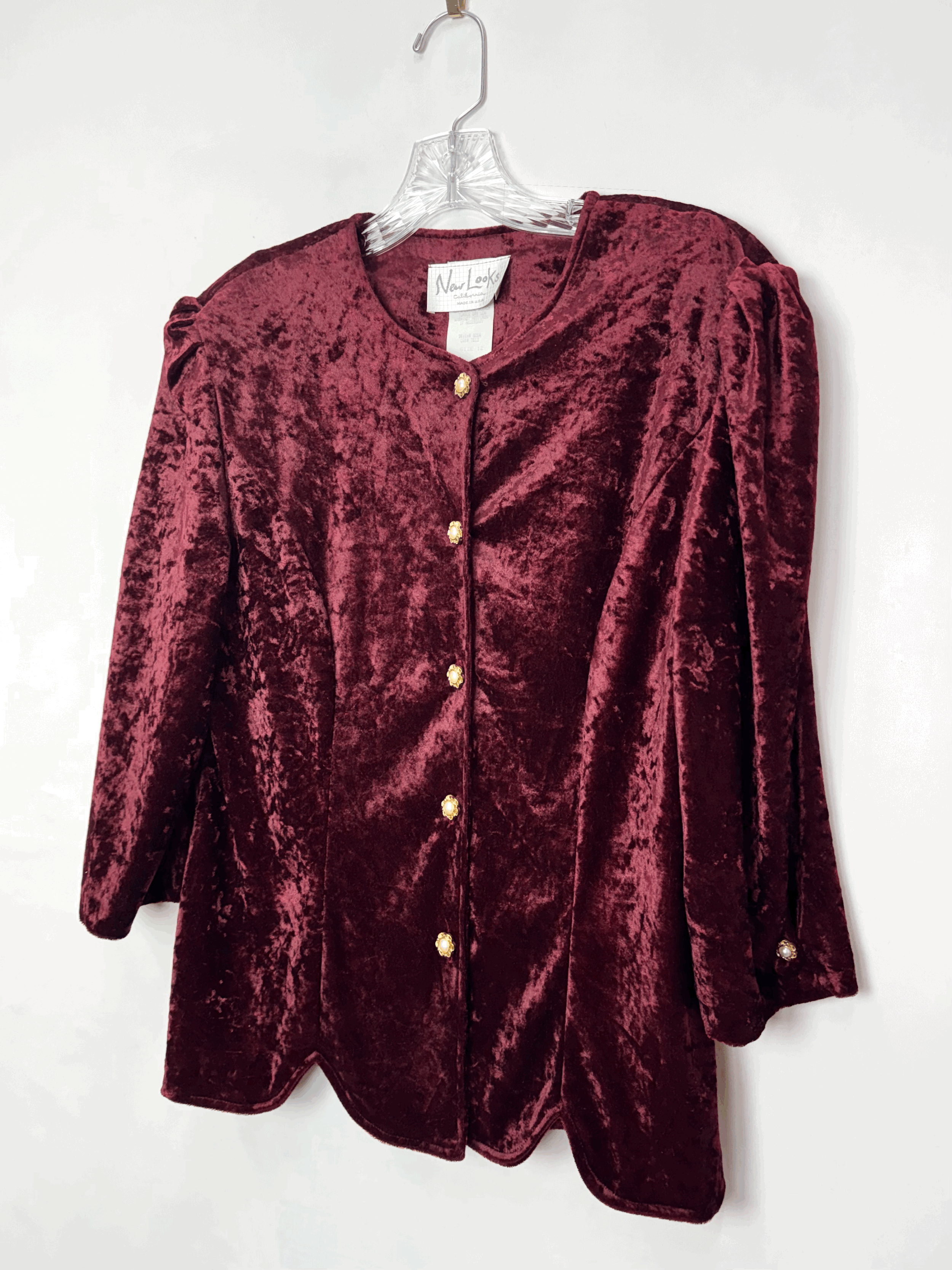 1980s New Looks Velvet Skirt Suit Set (S/M)