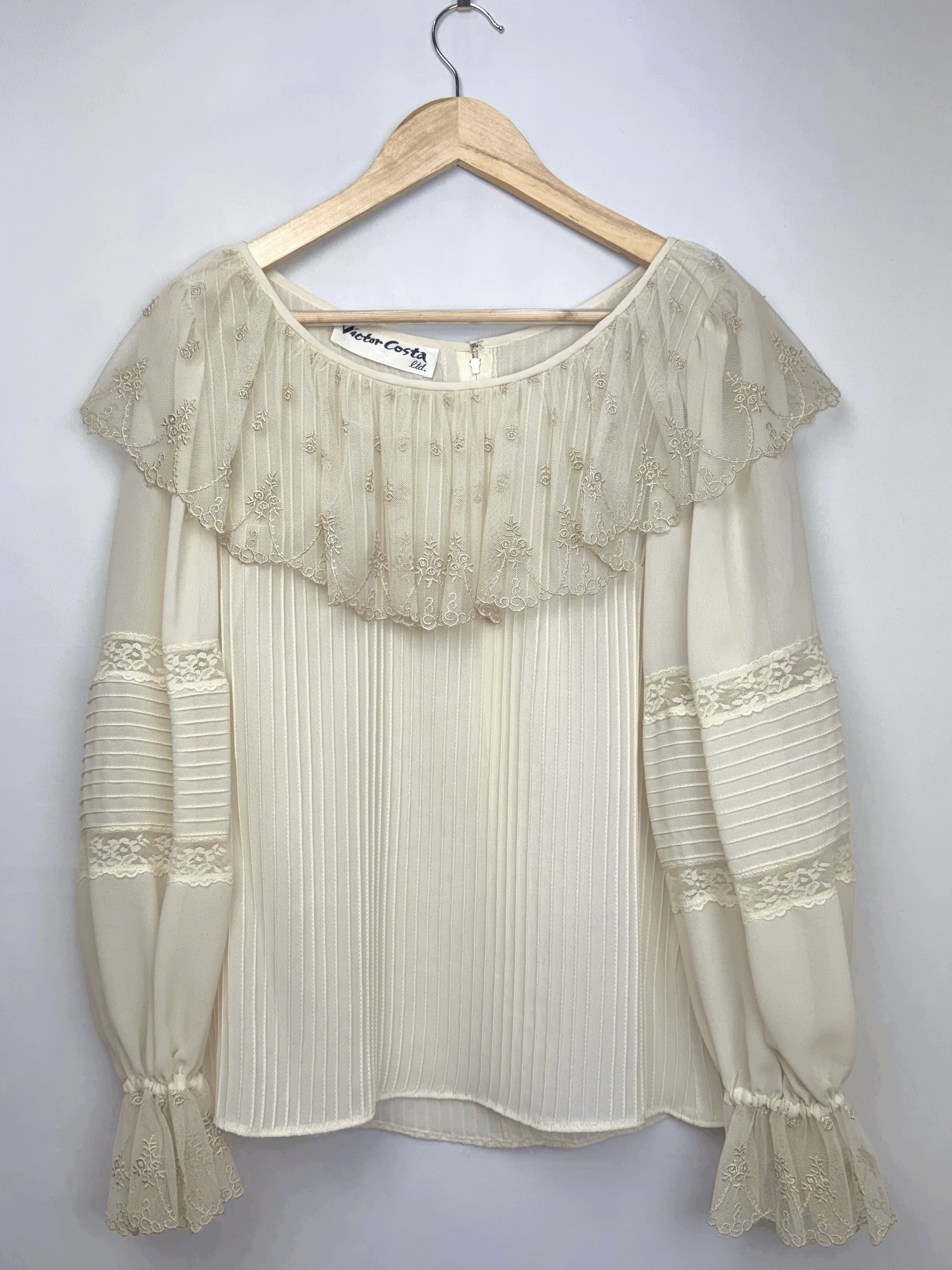 Vintage Victor Costa Pleated Blouse (S/XS)