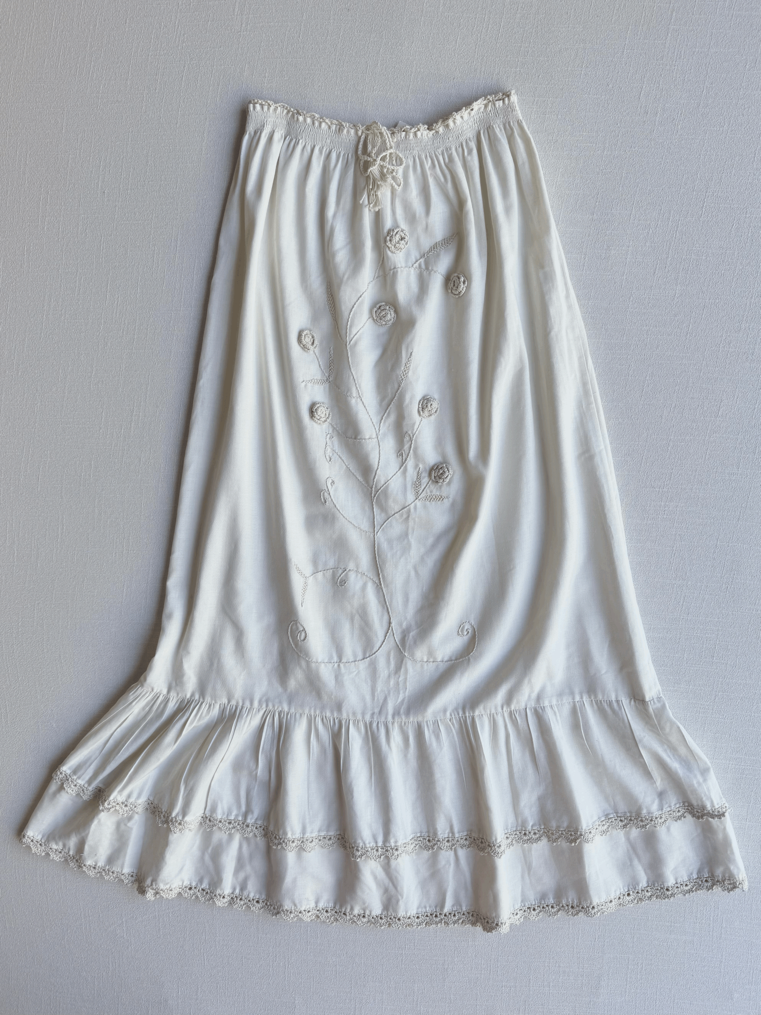 1970's Cotton Raves Prairie Maxi Skirt (S)