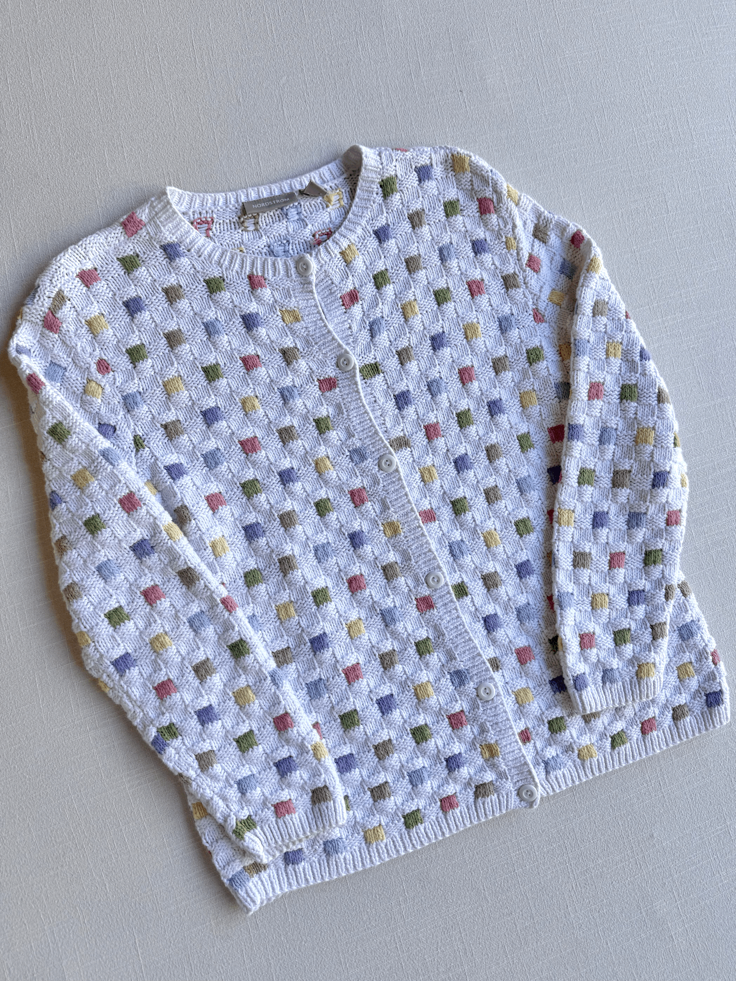 Pastel Rainbow Grid Sweater (S/M)