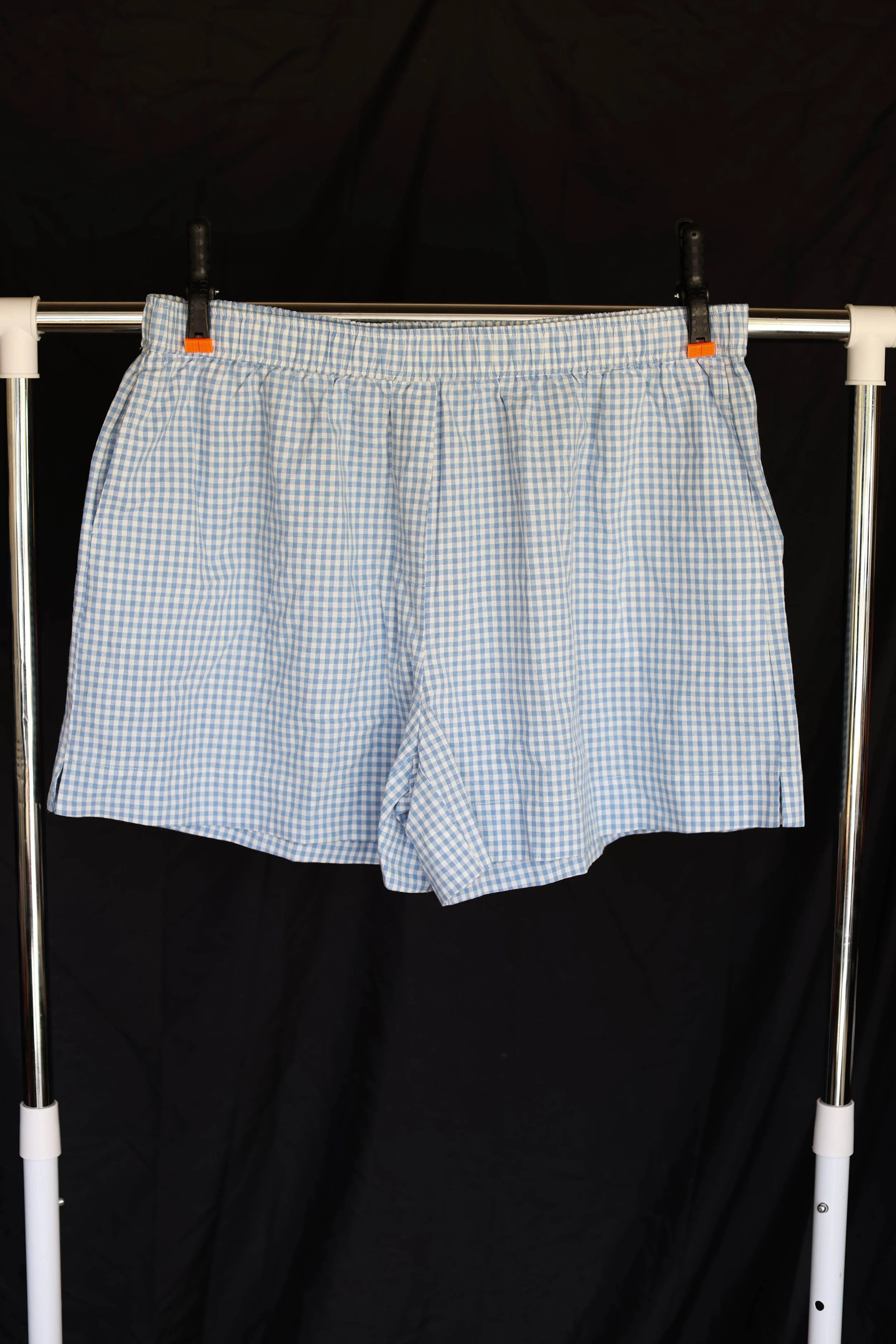 Shiny By Nature Blue&White Gingham Boxer-Like Shorts (3XL-5XL)