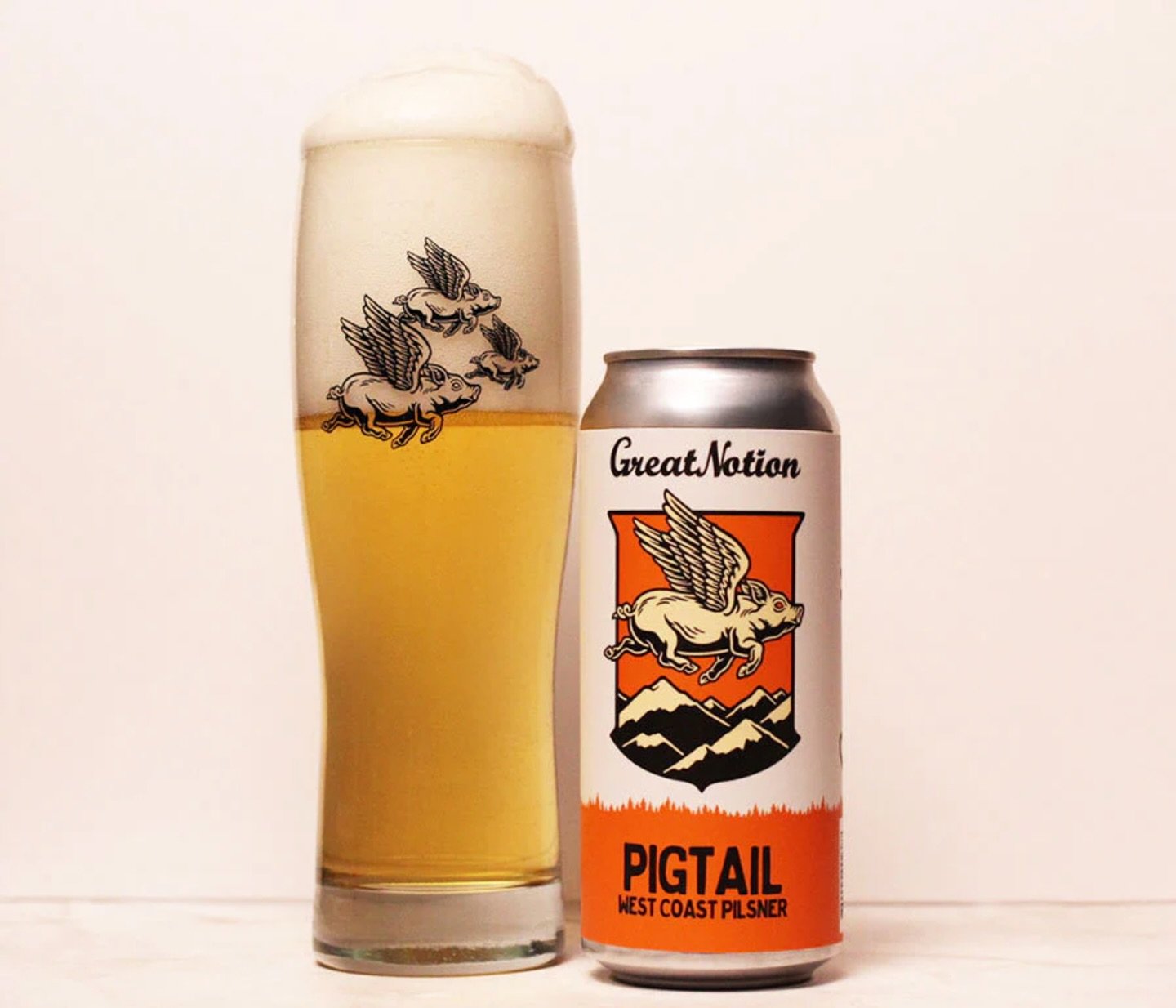 PIGTAIL 🐽 @greatnotion 
Pigtail West Coast Pilsner is dry-hopped with Mosaic, Chinook, and Simcoe hops. Full of grapefruit, pineapple and berry notes - this crisp west coast is EVERYTHING we need and more. 

Freshly brewed for this year, Pigtail wil