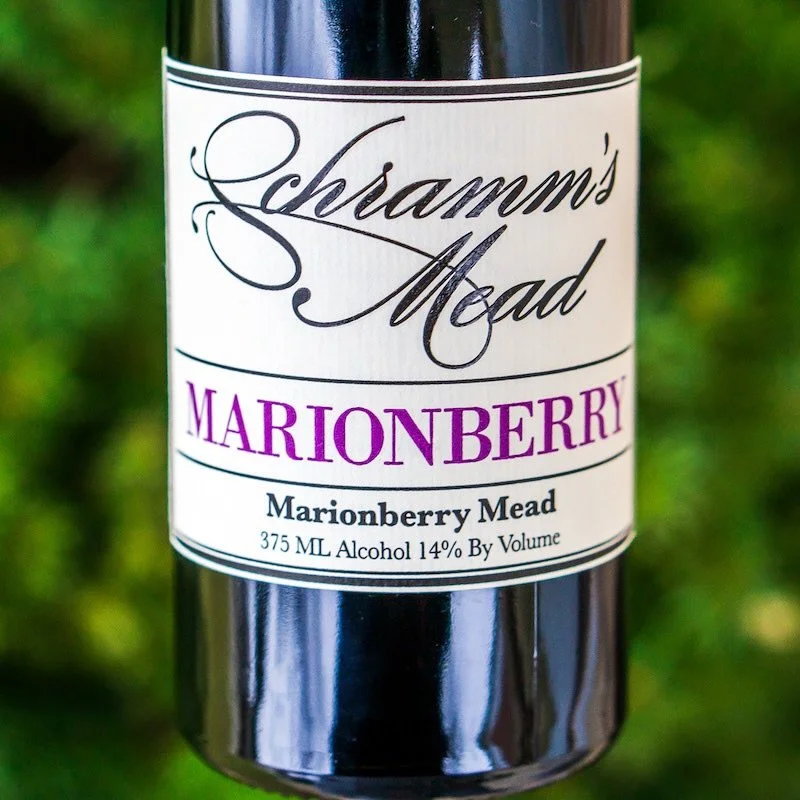 Marionberry Mead 🍷 @schrammsmead 
Made purely from Willamette Valley Marion Blackberries, this mead has an incredibly full, natural fruit acidity that is balanced by premium Orange Blossom honey 🍯✨ 

Pouring very dark in color, the Marionberries pr