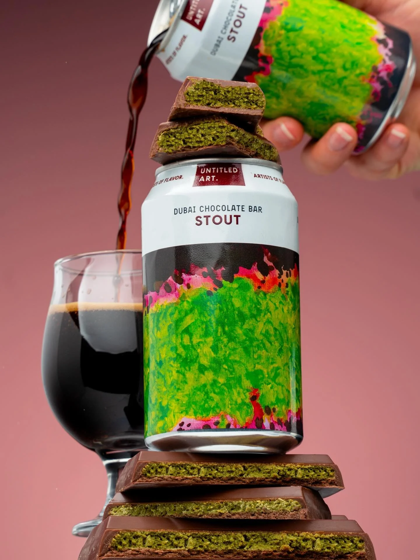 🍫Dubai Chocolate Bar Stout from @untitledartbev is a decadent dessert in stout form 🍺 

Experience the luxurious, rich stout inspired by the viral Dubai chocolate bar. Layers of cocoa and nutty pistachio combine to tantalize the senses. 

ABV: 8.0%