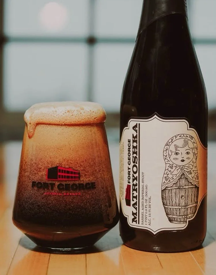 Matryoshka 2026 🪆 @fortgeorgebeer is helping us celebrate Stout Month by bringing us this years variant of Matryoshka ✨ 

barrel-aged in a blend of Basil Hayden whiskey barrels, Bernheim Wheated Whiskey barrels, Freeland Bourbon pinot noir&ndash;con