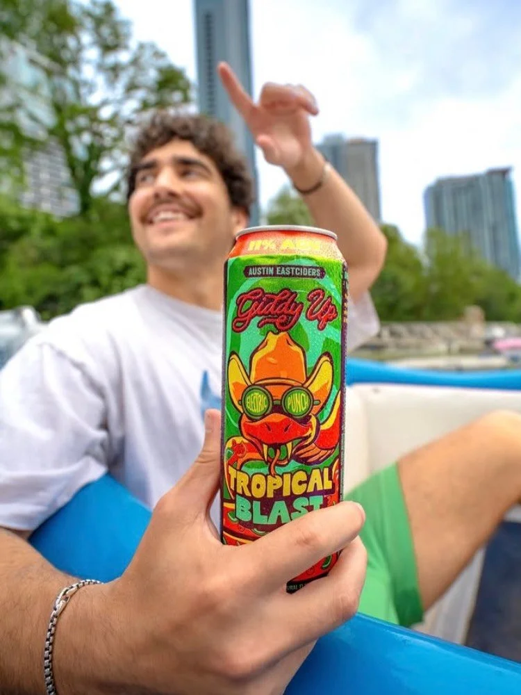 Giddy Up Tropical Blast 💥 from @eastciders is a juicy blast of flavor to cool you off from the heat! 

Tropical blast has tropical mango melon and citrus flavors that are smooth bright and juicy. Sipping on this feels like summer at midnight, easy v