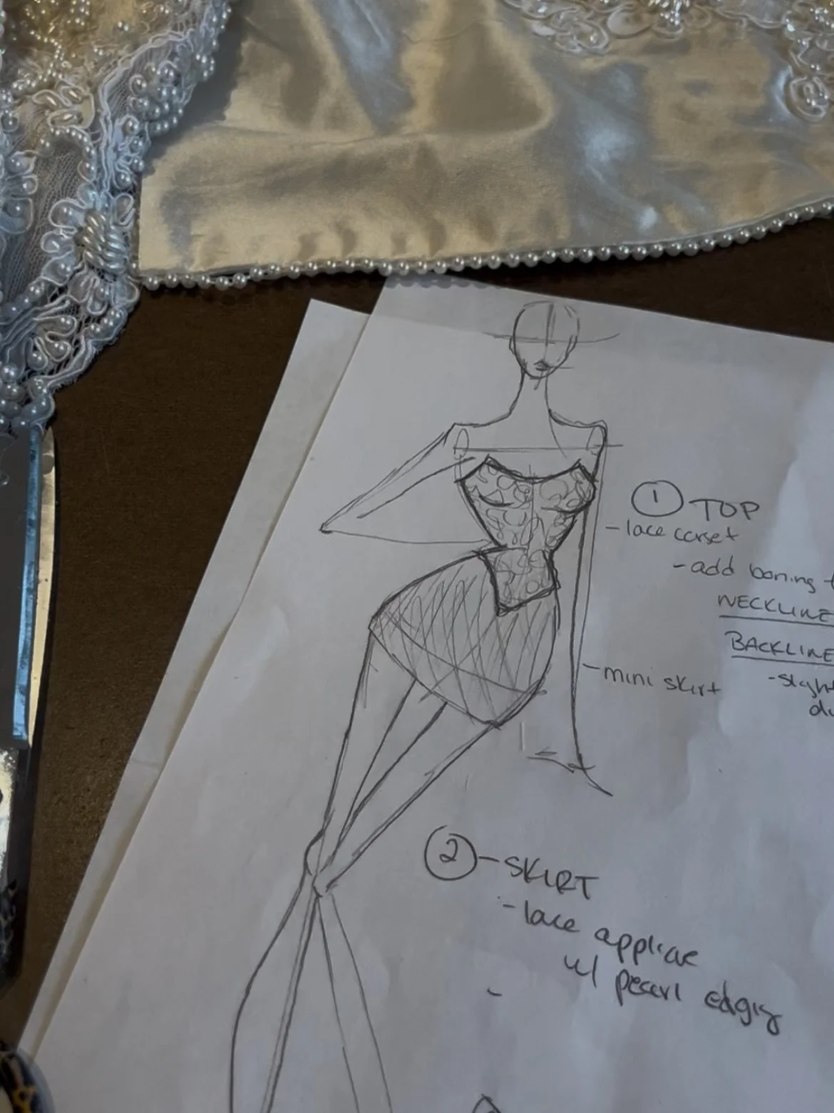 From the first sketch to the final fitting ! Love this look for Victoria&rsquo;s Reception