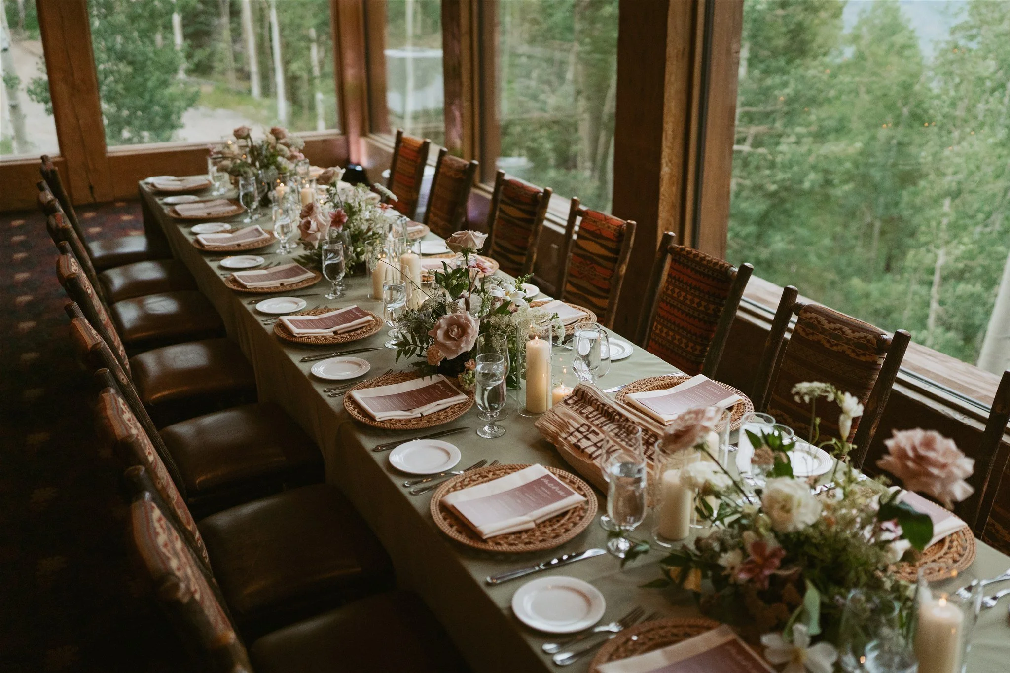 table setup at Allred's restaurant