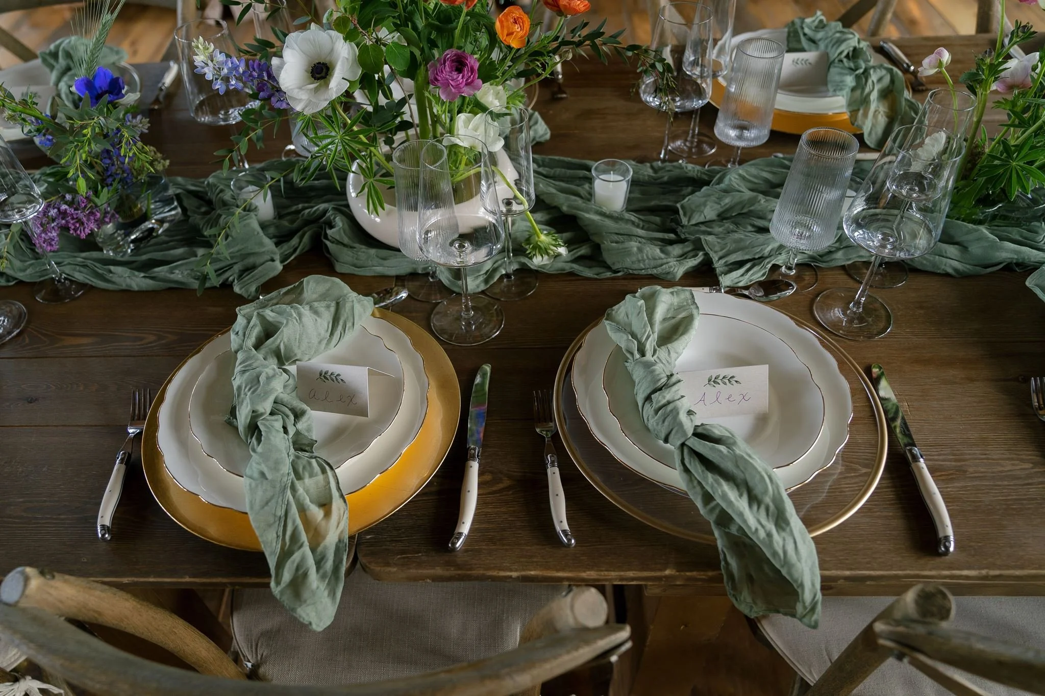 place settings on the dining table