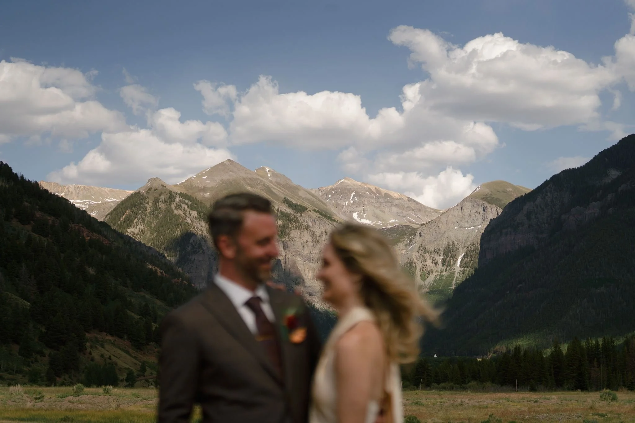 San Juan mountains photographed through the couple