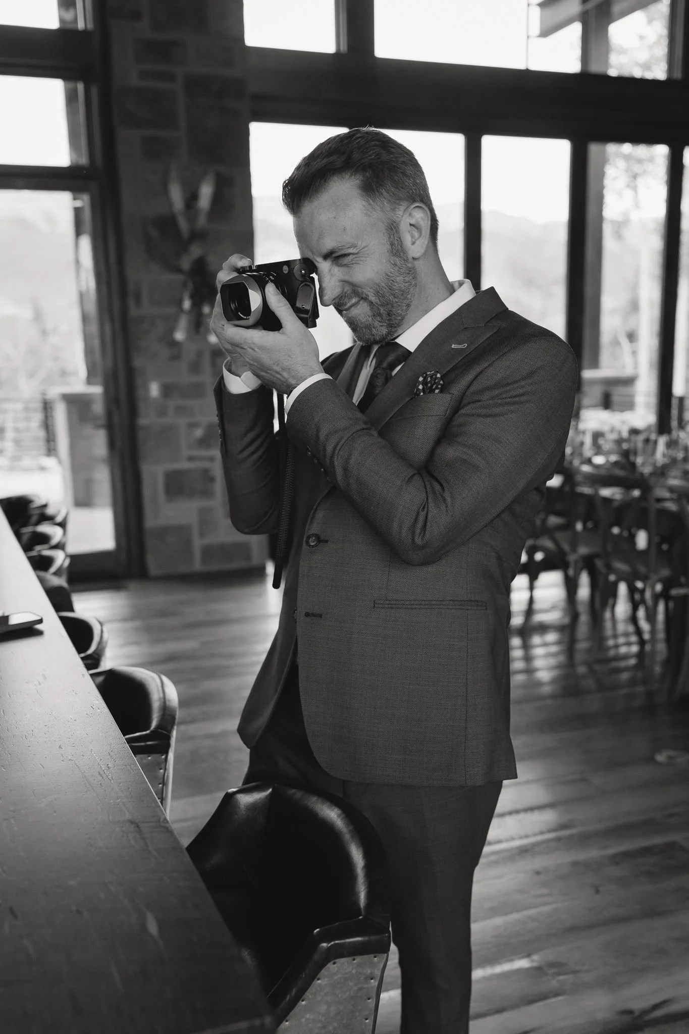groom with his camera