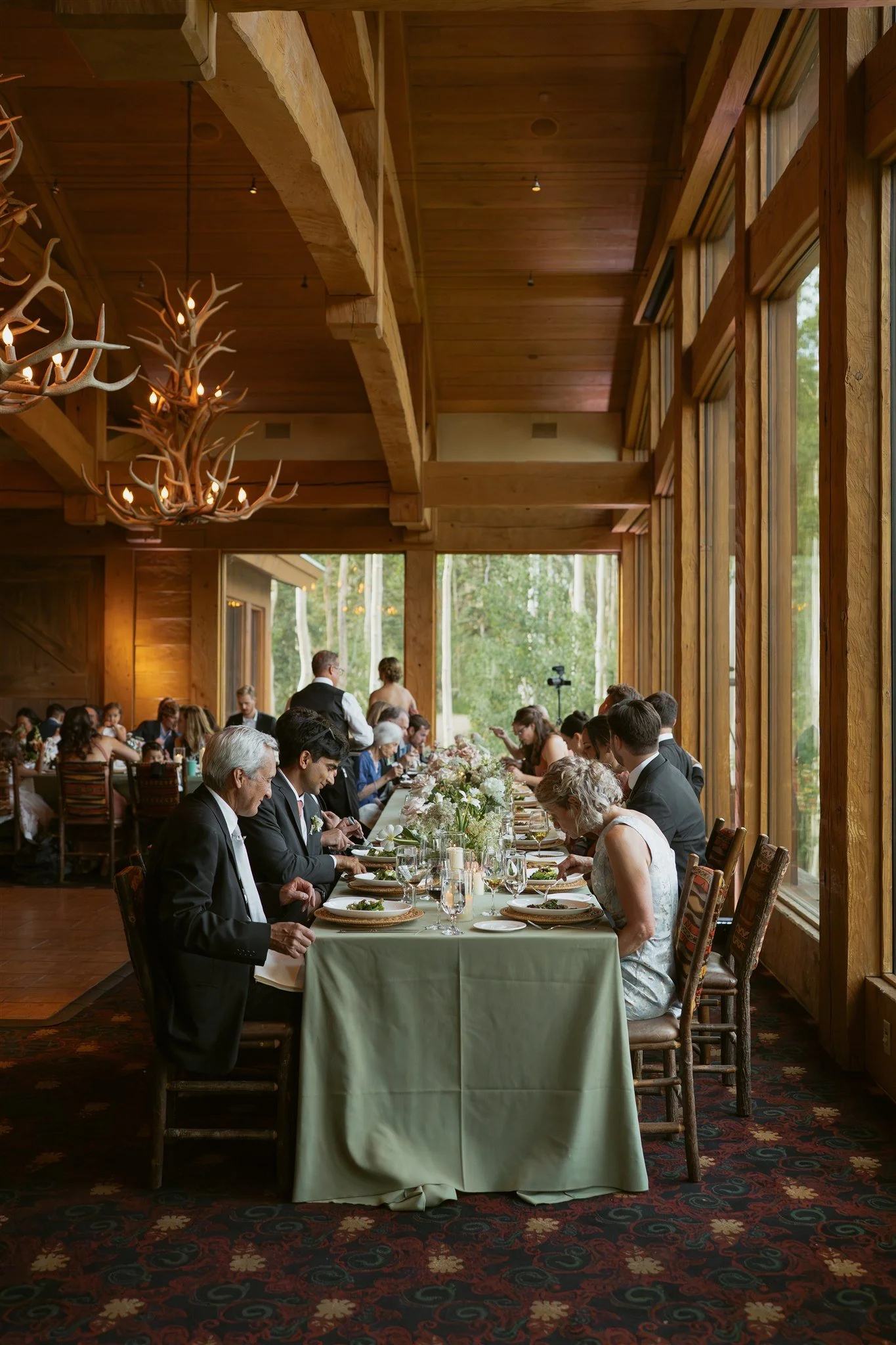 guests sitting at their table at Allred's restaurant