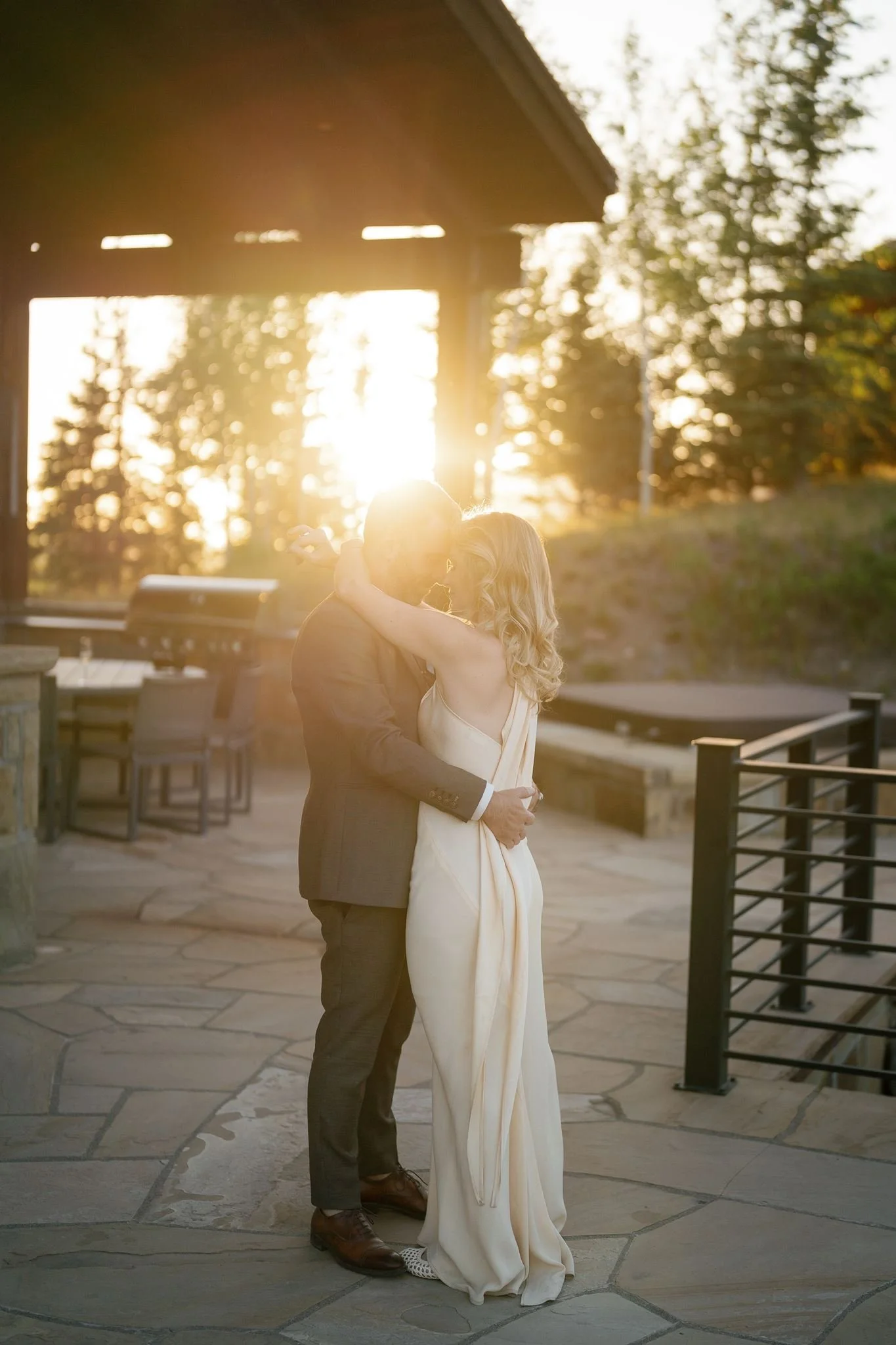 first dance on the Airbnb patio
