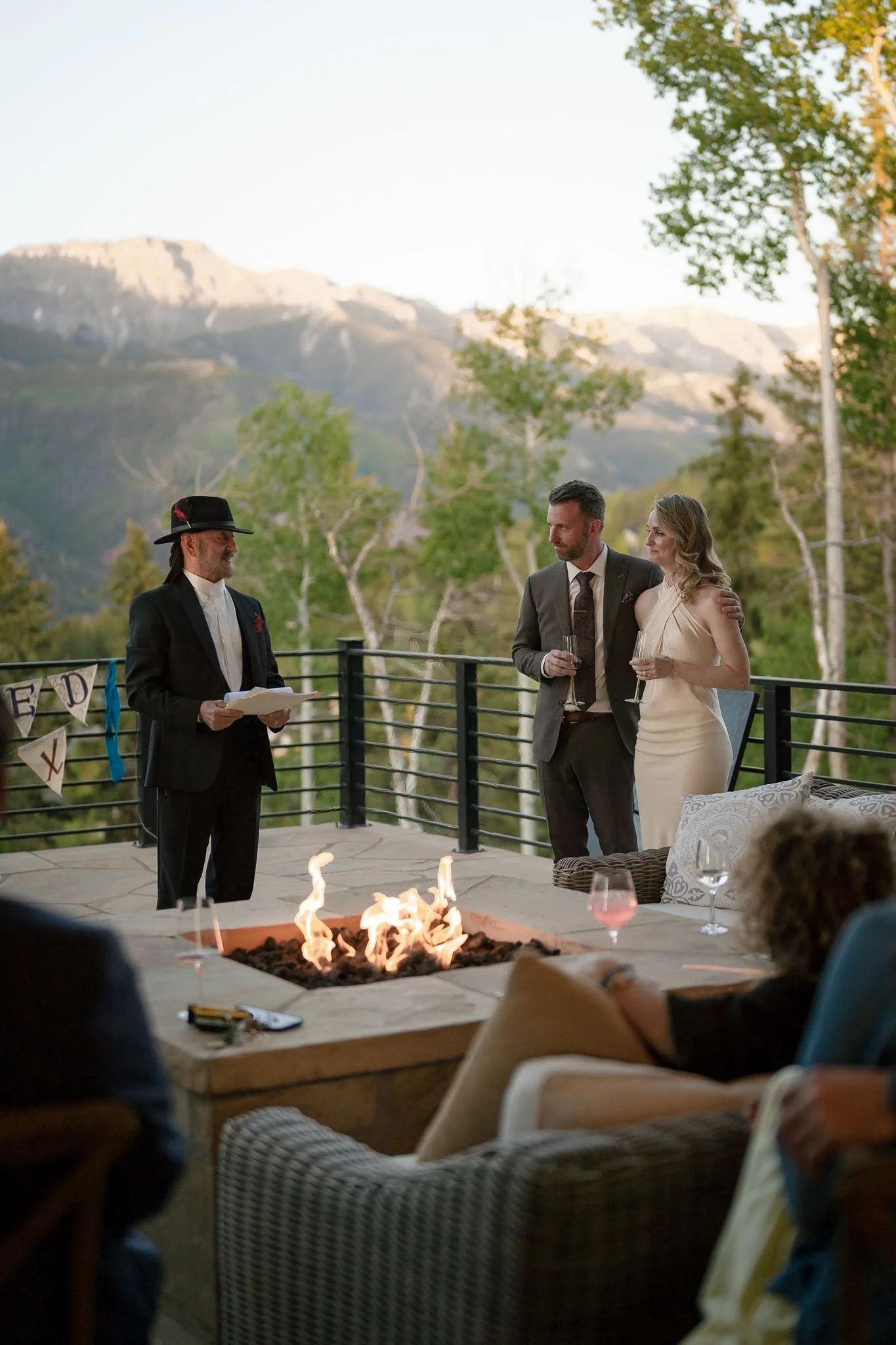 groom's dad sharing stories with the group