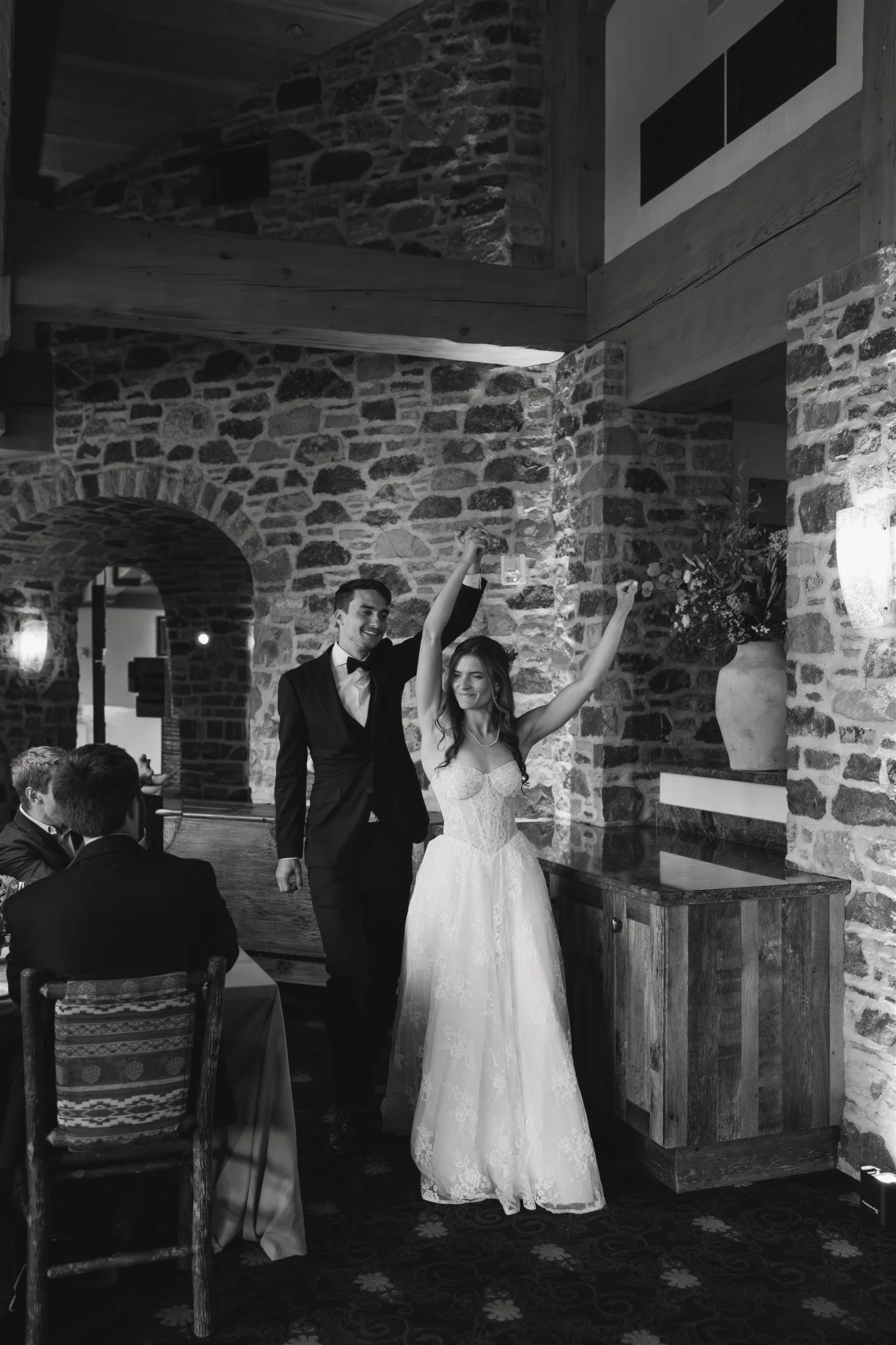 bride and groom enter their reception