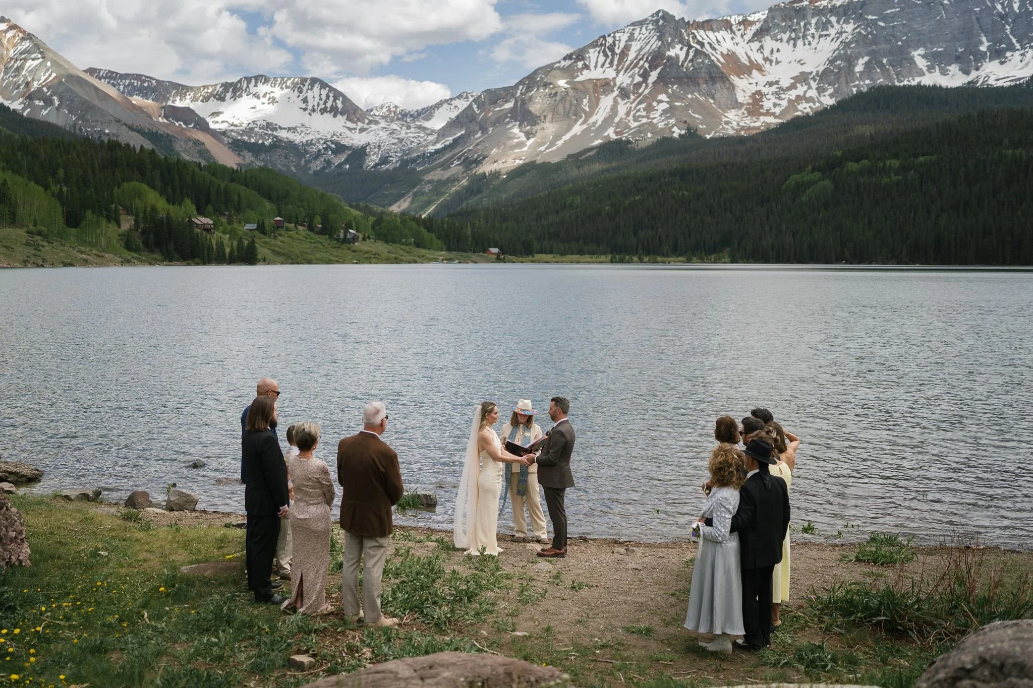 a wedding ceremony on Trout Lake