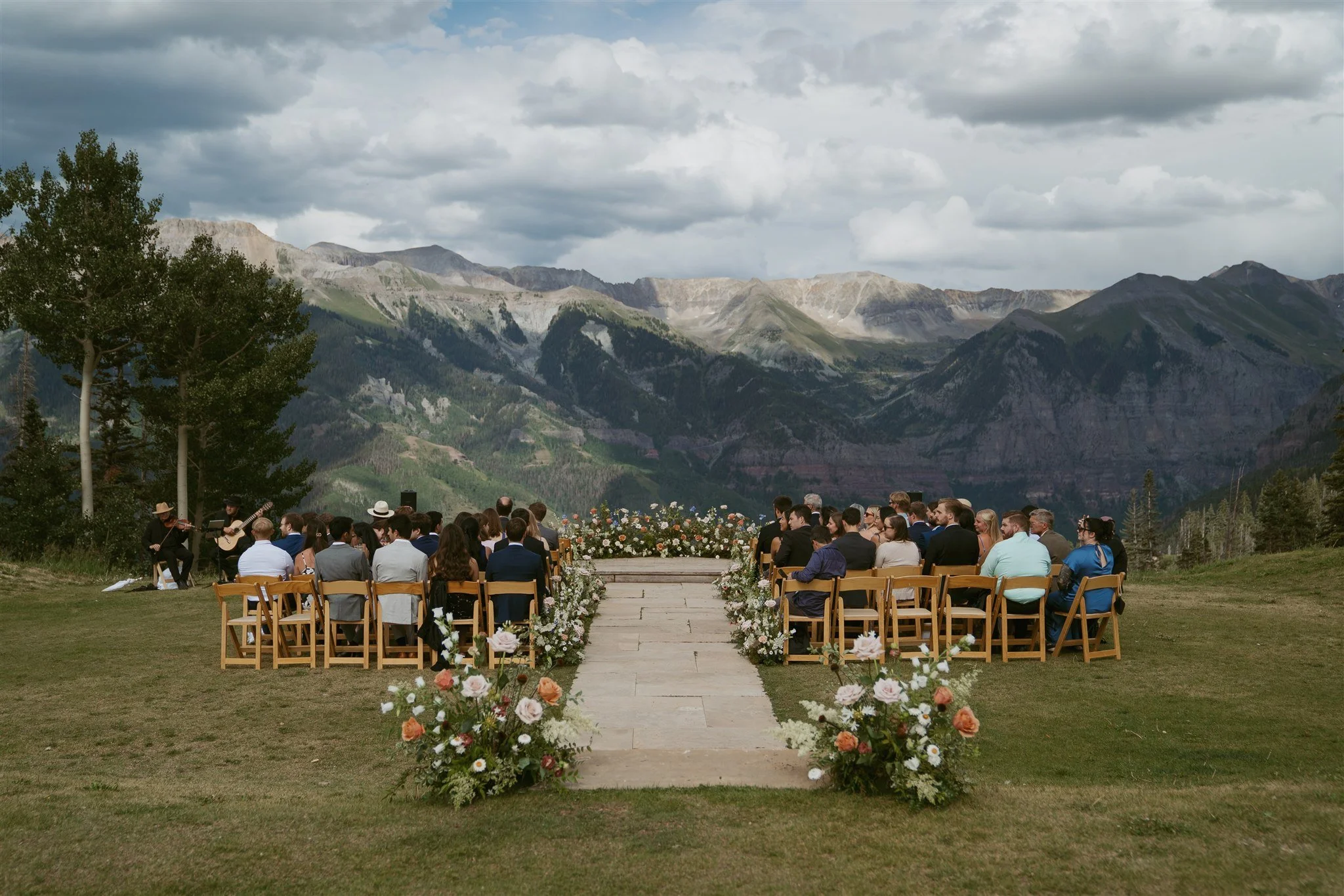 guests sitting at San Sophia Overlook waiting for the ceremony to start