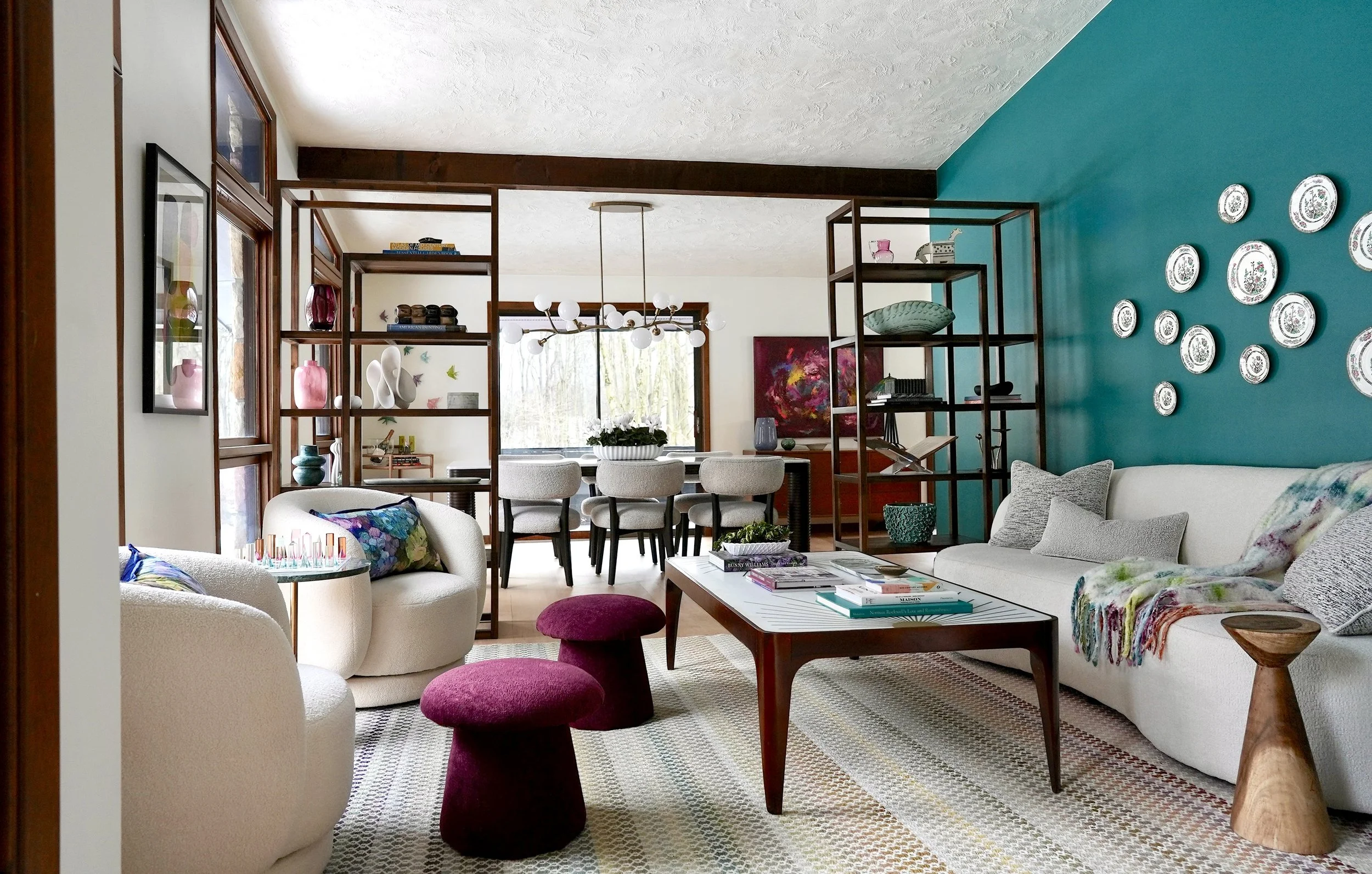 Maison de Molly Pittsburgh Interior Designer Mid Century Modern home living dining bath room by Molly Lucas