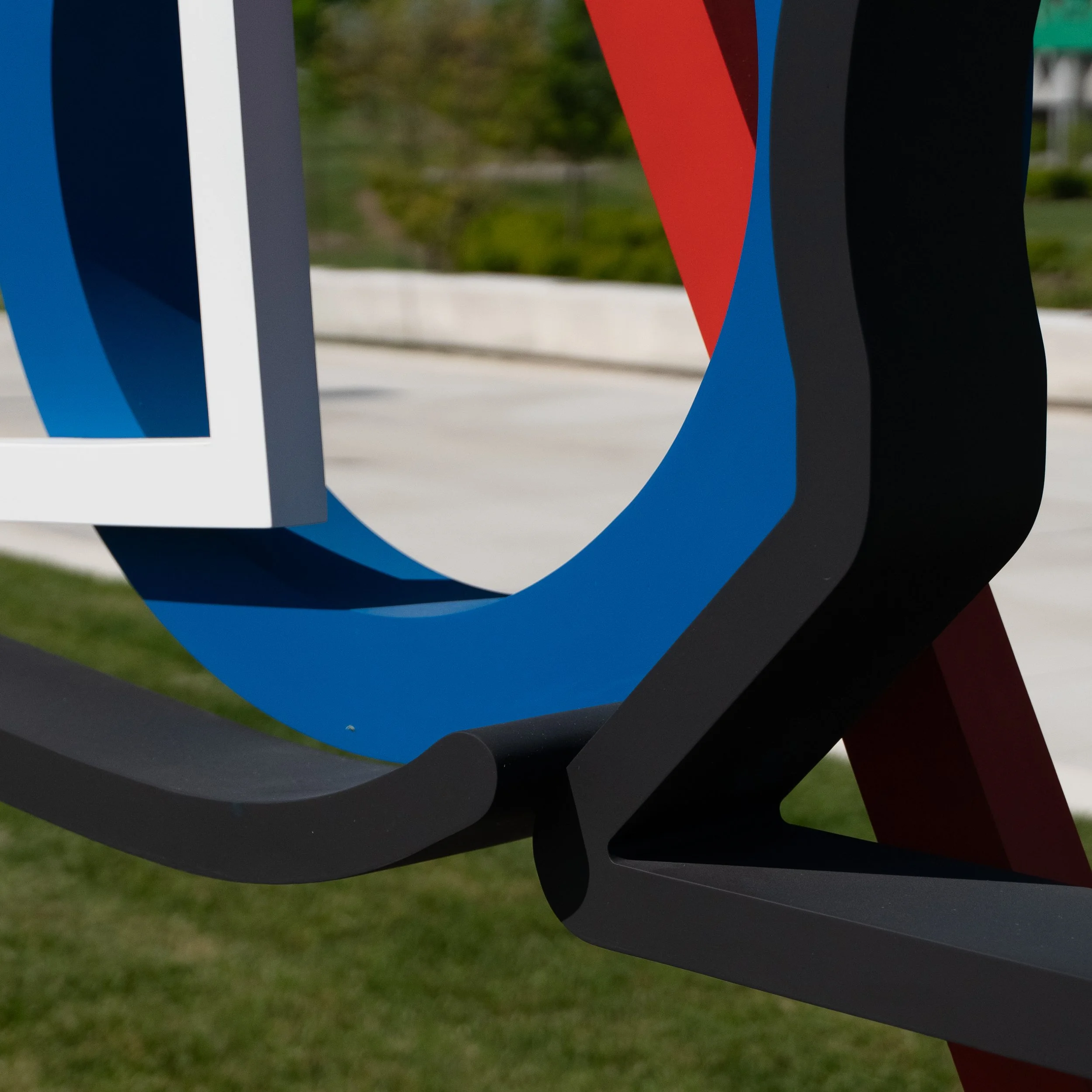 Painted stainless steel exterior sculpture