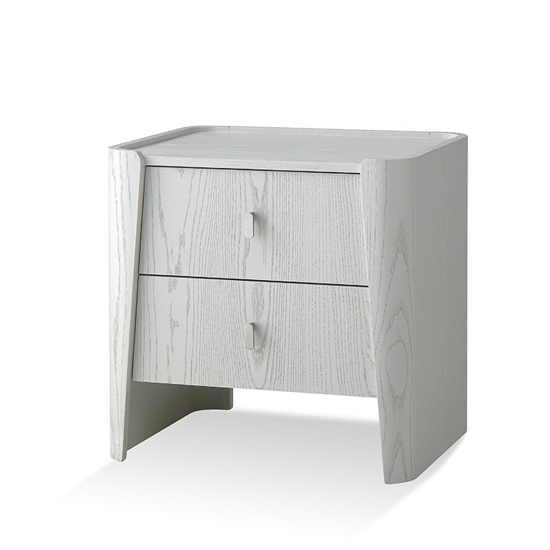 Elegant Bedside Table Grey/White
