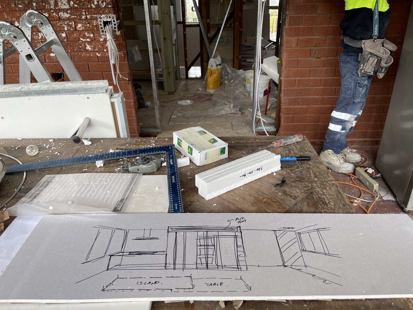 Sometime Drawing on Plasterboard could be the most efficient way to communicate on site.